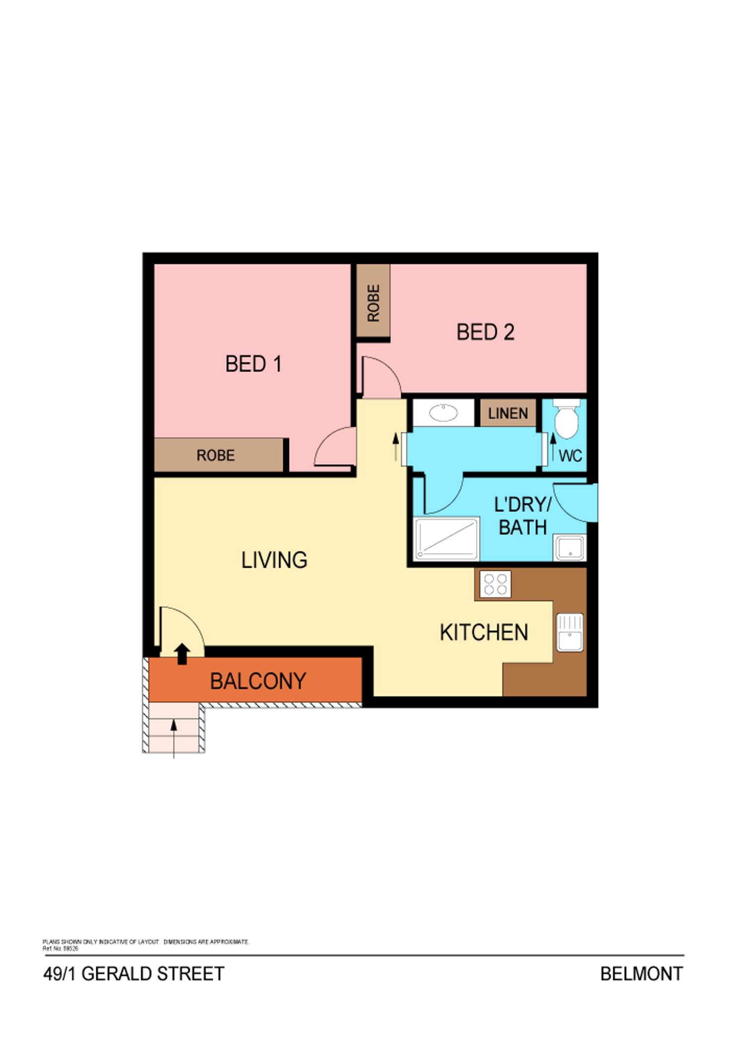 Floorplan of Homely unit listing, Unit 49/1 Gerald Street, Belmont NSW 2280