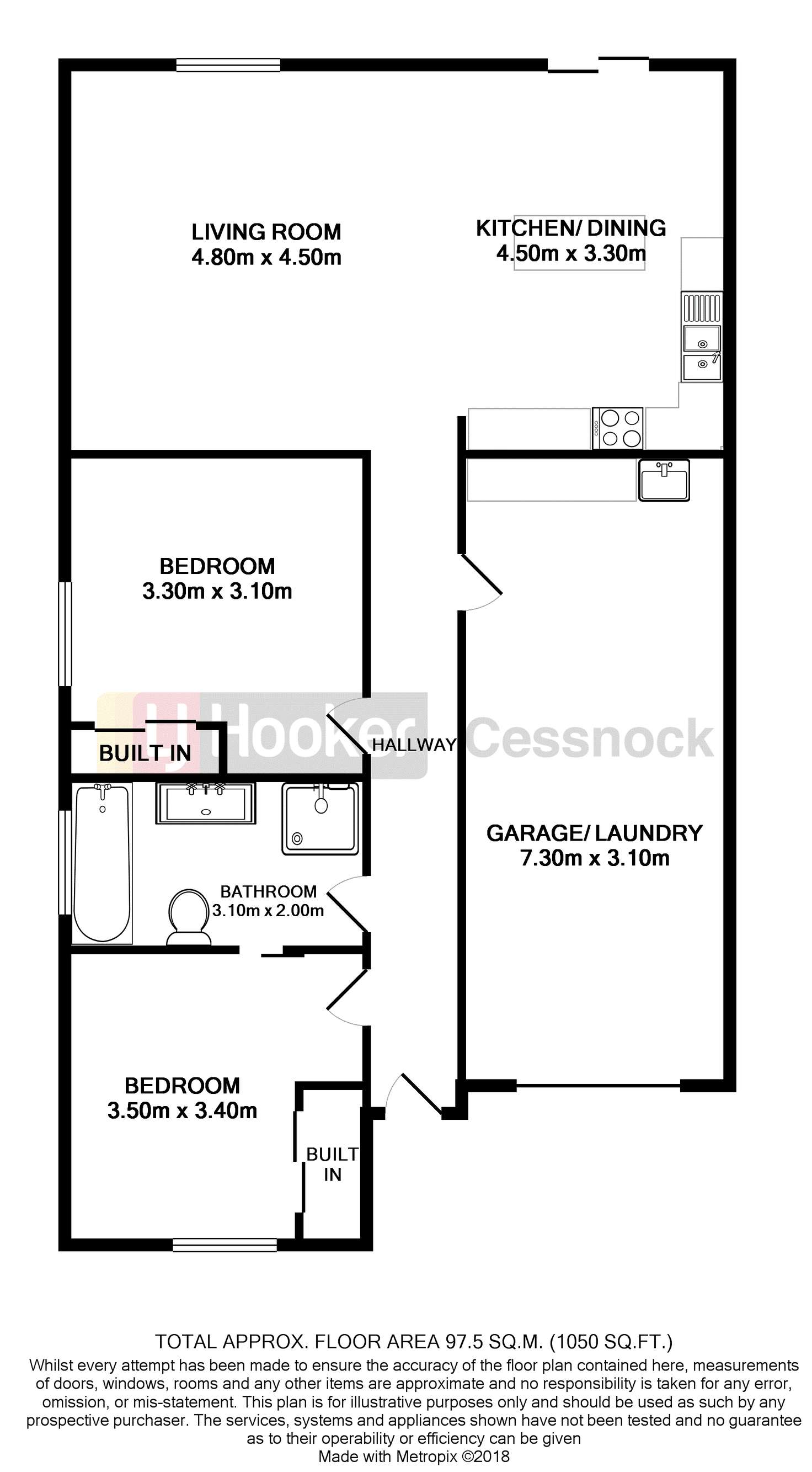 Floorplan of Homely semiDetached listing, Unit 1/20 Northcote Street, Aberdare NSW 2325