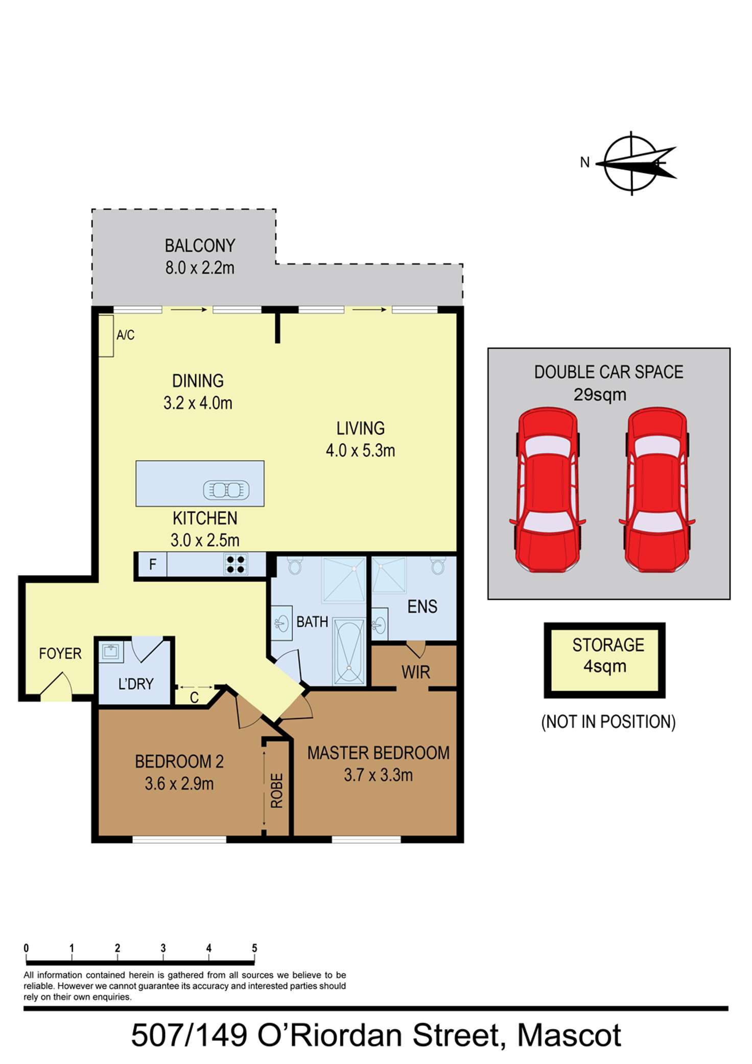 Floorplan of Homely apartment listing, 507/149 O'Riordan Street, Mascot NSW 2020