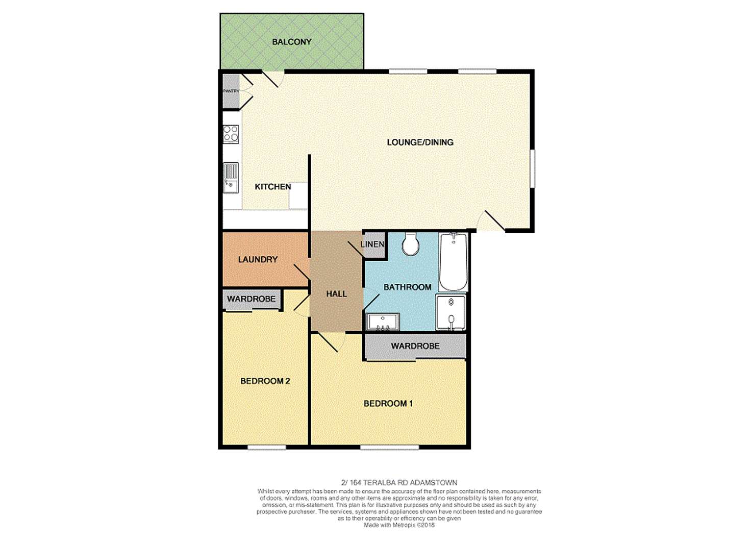 Floorplan of Homely apartment listing, Unit 2/164 Teralba Rd, Adamstown NSW 2289