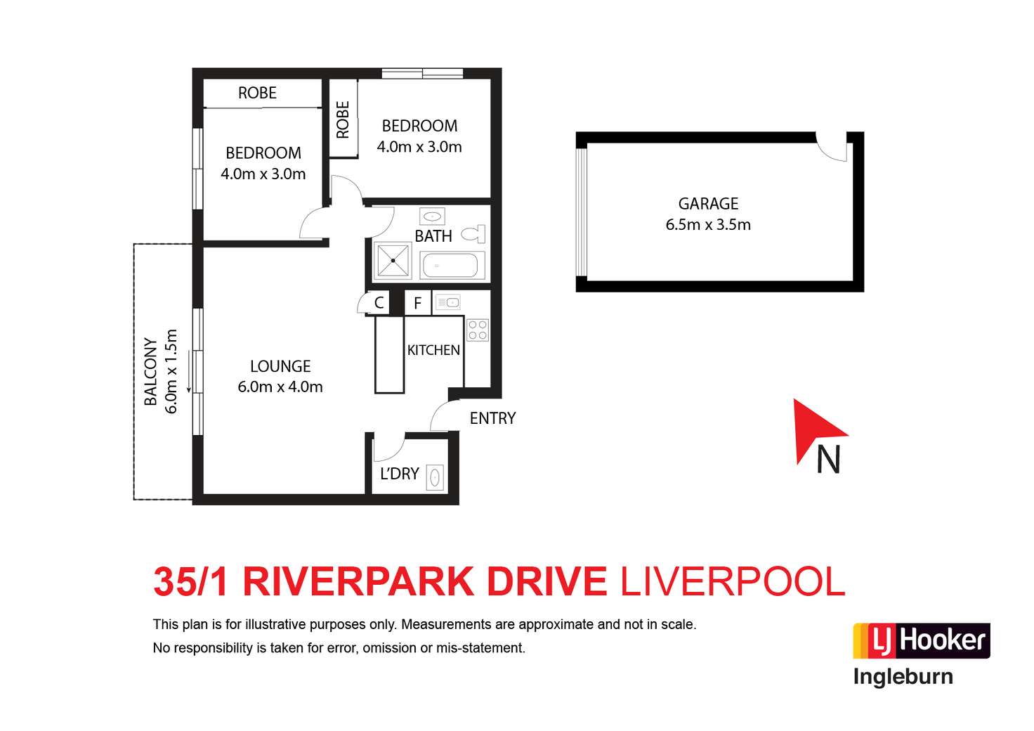 Floorplan of Homely unit listing, 35/1 Riverpark Drive, Liverpool NSW 2170