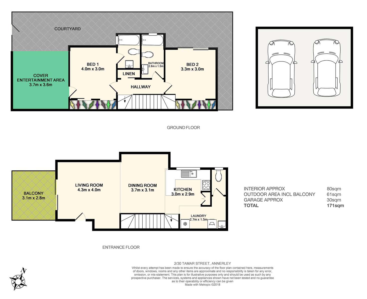 Floorplan of Homely unit listing, 2/30 Tamar Street, Annerley QLD 4103