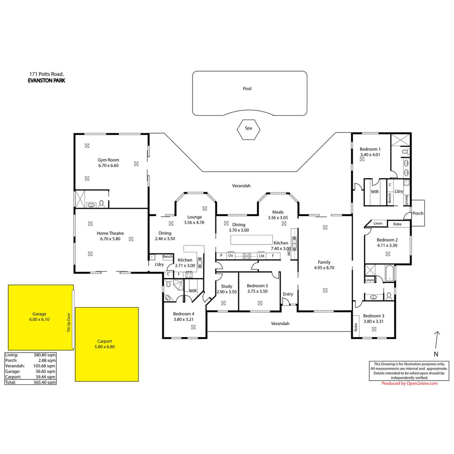 Floorplan of Homely house listing, 171 Potts Road, Evanston Park SA 5116