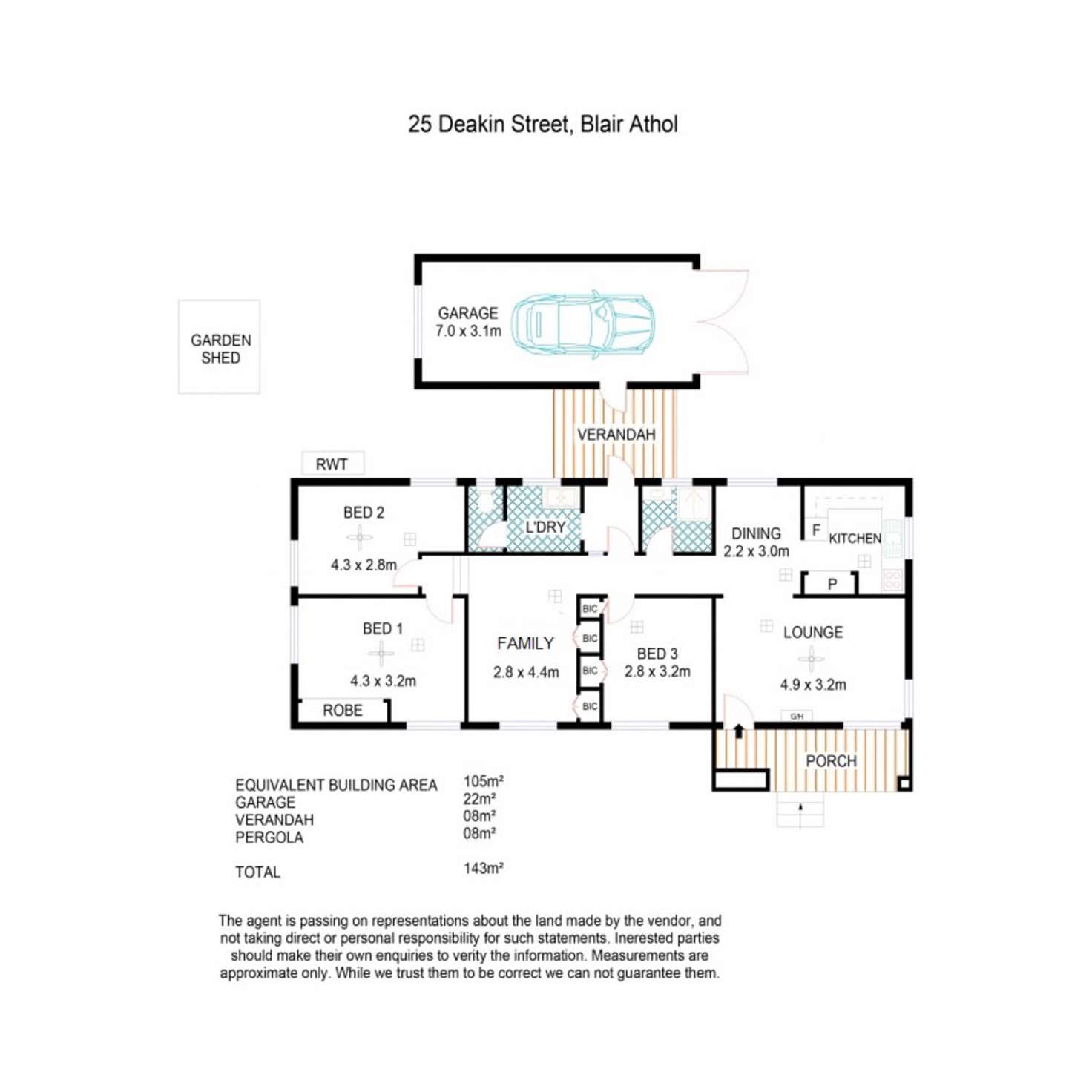 Floorplan of Homely house listing, 25 Deakin Street, Blair Athol SA 5084