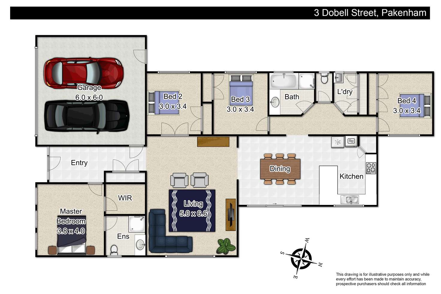 Floorplan of Homely house listing, 3 Dobell Street, Pakenham VIC 3810