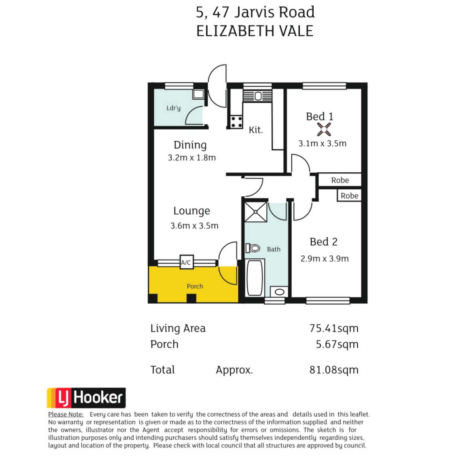 Floorplan of Homely unit listing, 5/47 Jarvis Road, Elizabeth Vale SA 5112