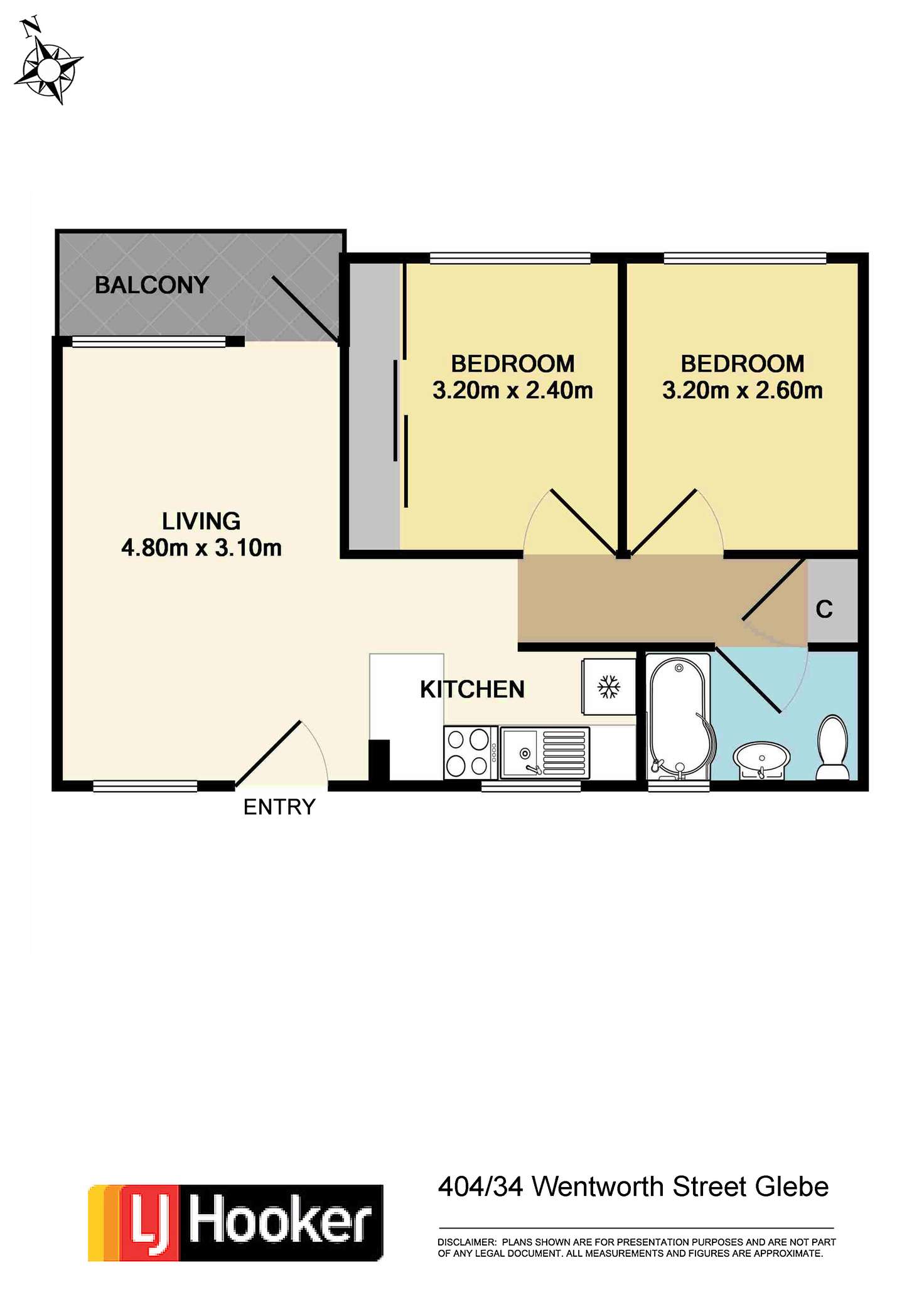 Floorplan of Homely apartment listing, 404/34 Wentworth Street, Glebe NSW 2037