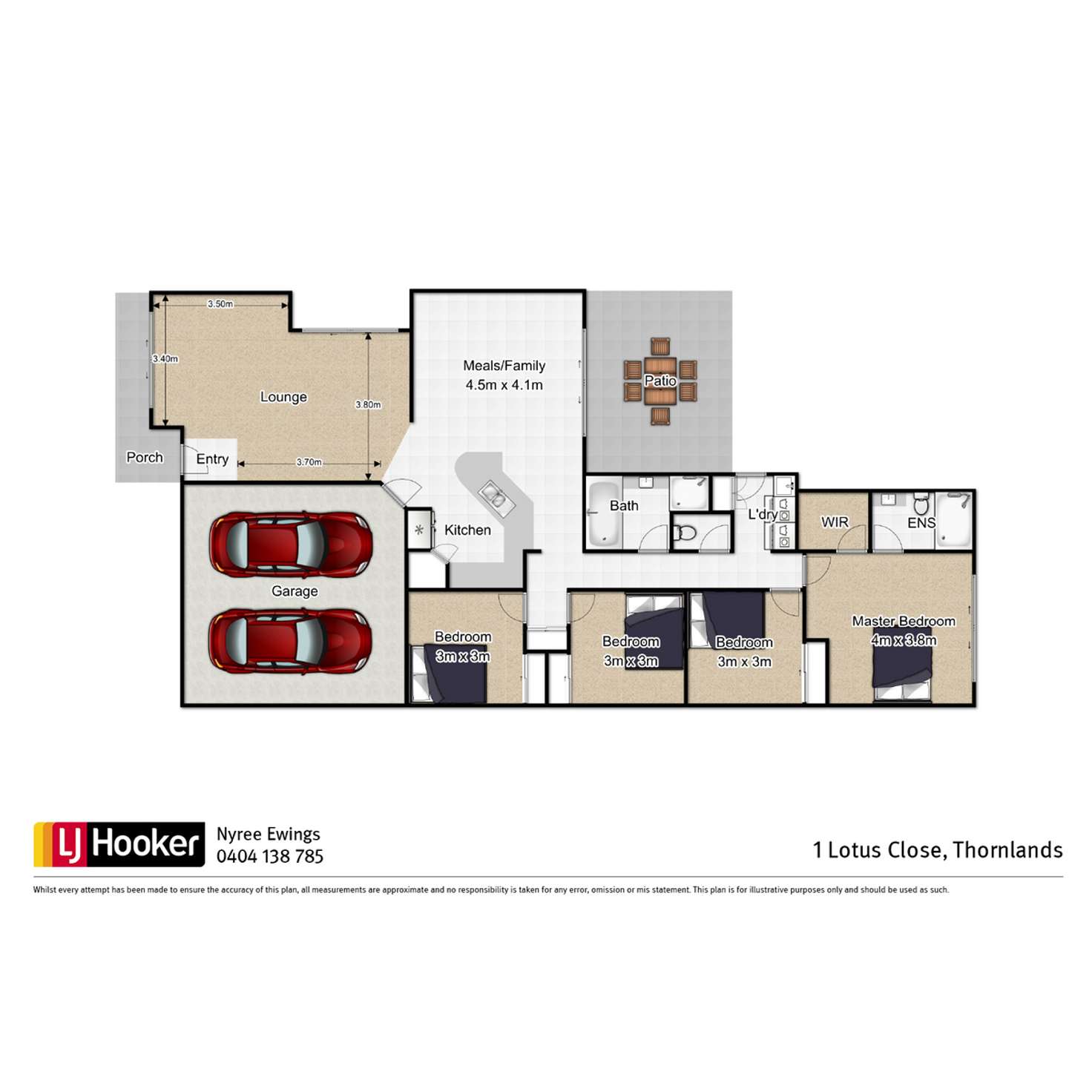 Floorplan of Homely house listing, 1 Lotus Close, Thornlands QLD 4164