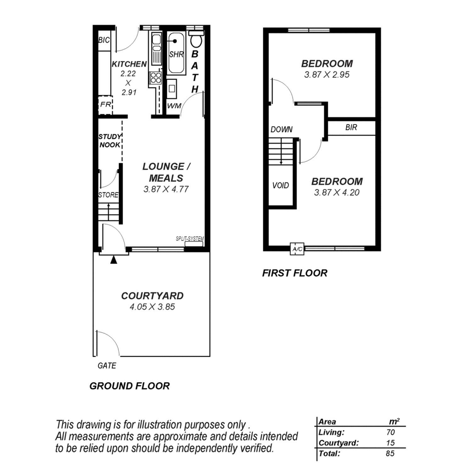 Floorplan of Homely townhouse listing, 2/73 Park Street, Hyde Park SA 5061