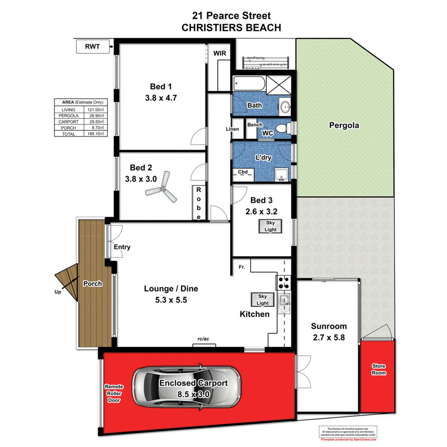 Floorplan of Homely house listing, 21 Pearce Street, Christies Beach SA 5165