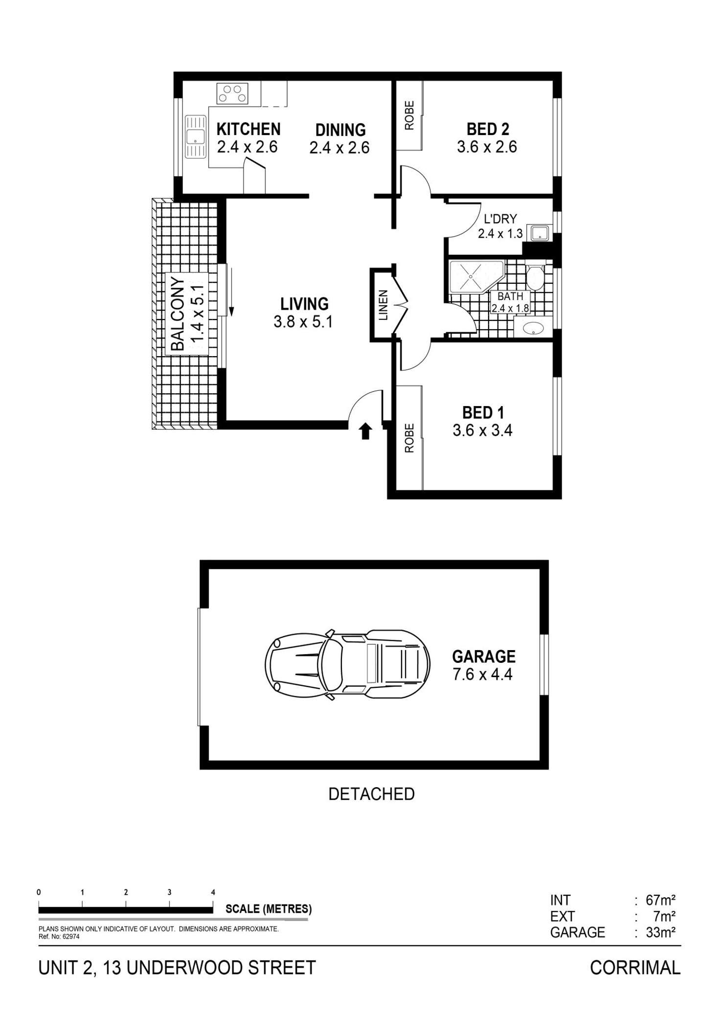 Floorplan of Homely unit listing, 2/13 Underwood Street, Corrimal NSW 2518