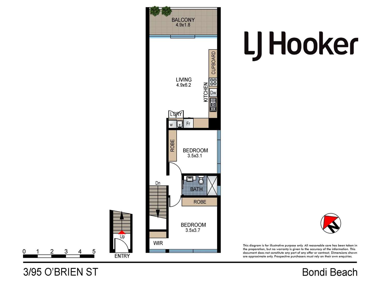 Floorplan of Homely apartment listing, 3/95 O'Brien Street, Bondi Beach NSW 2026