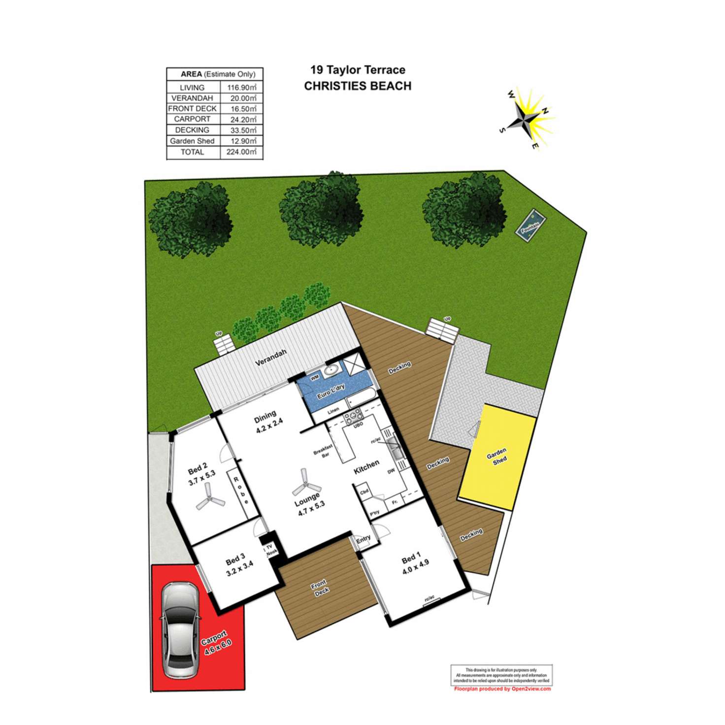 Floorplan of Homely house listing, 19 Taylor Terrace, Christies Beach SA 5165