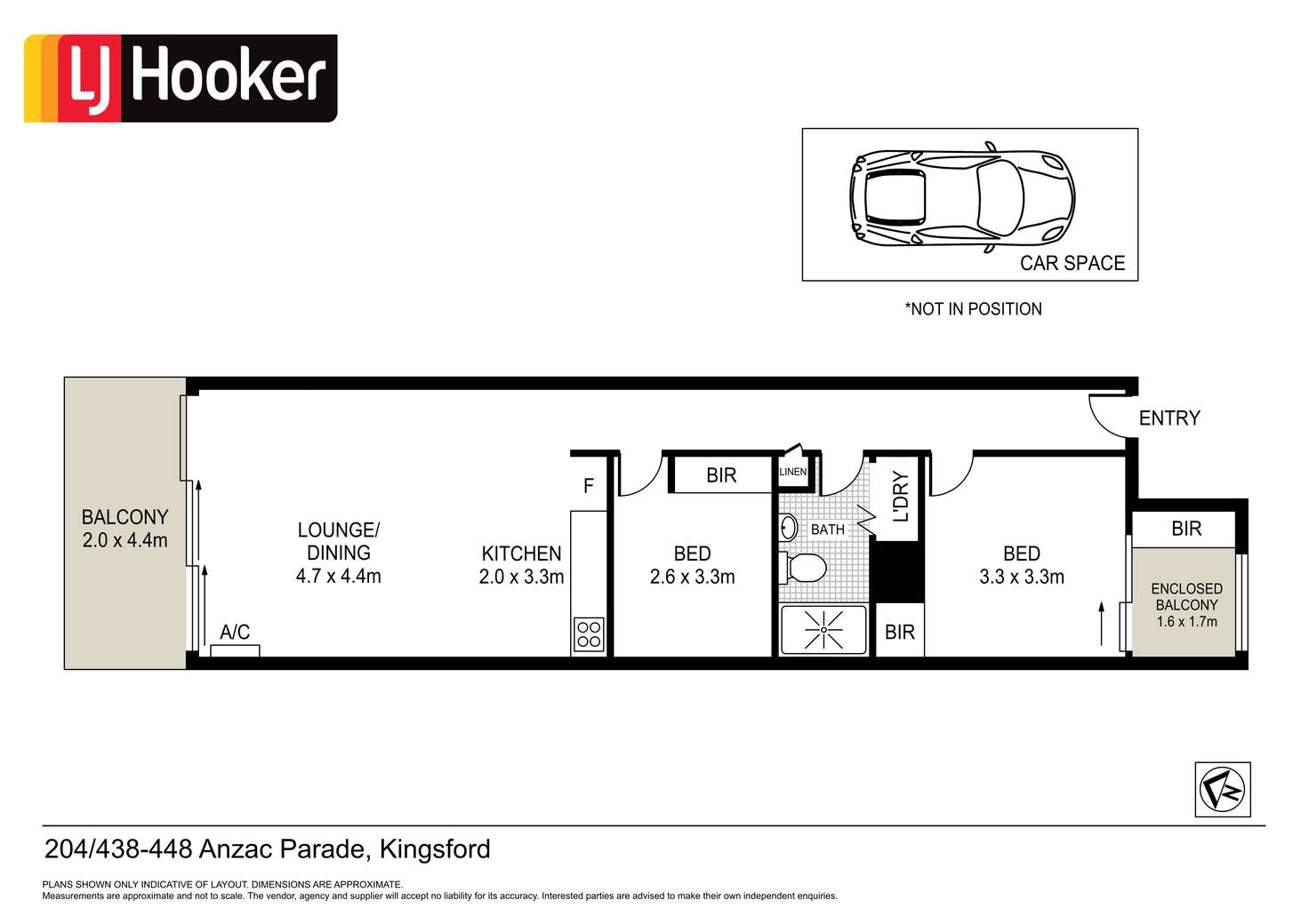 Floorplan of Homely apartment listing, 204/438 Anzac Parade, Kingsford NSW 2032