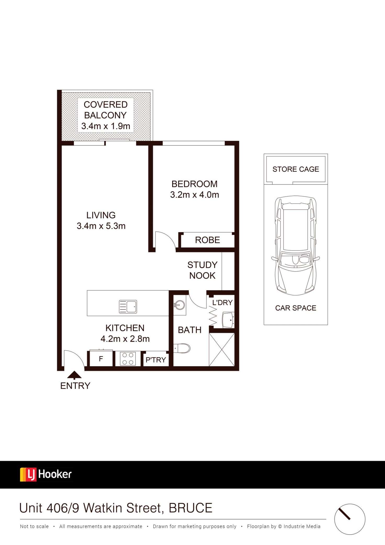 Floorplan of Homely unit listing, 406/9 Watkin Street, Bruce ACT 2617
