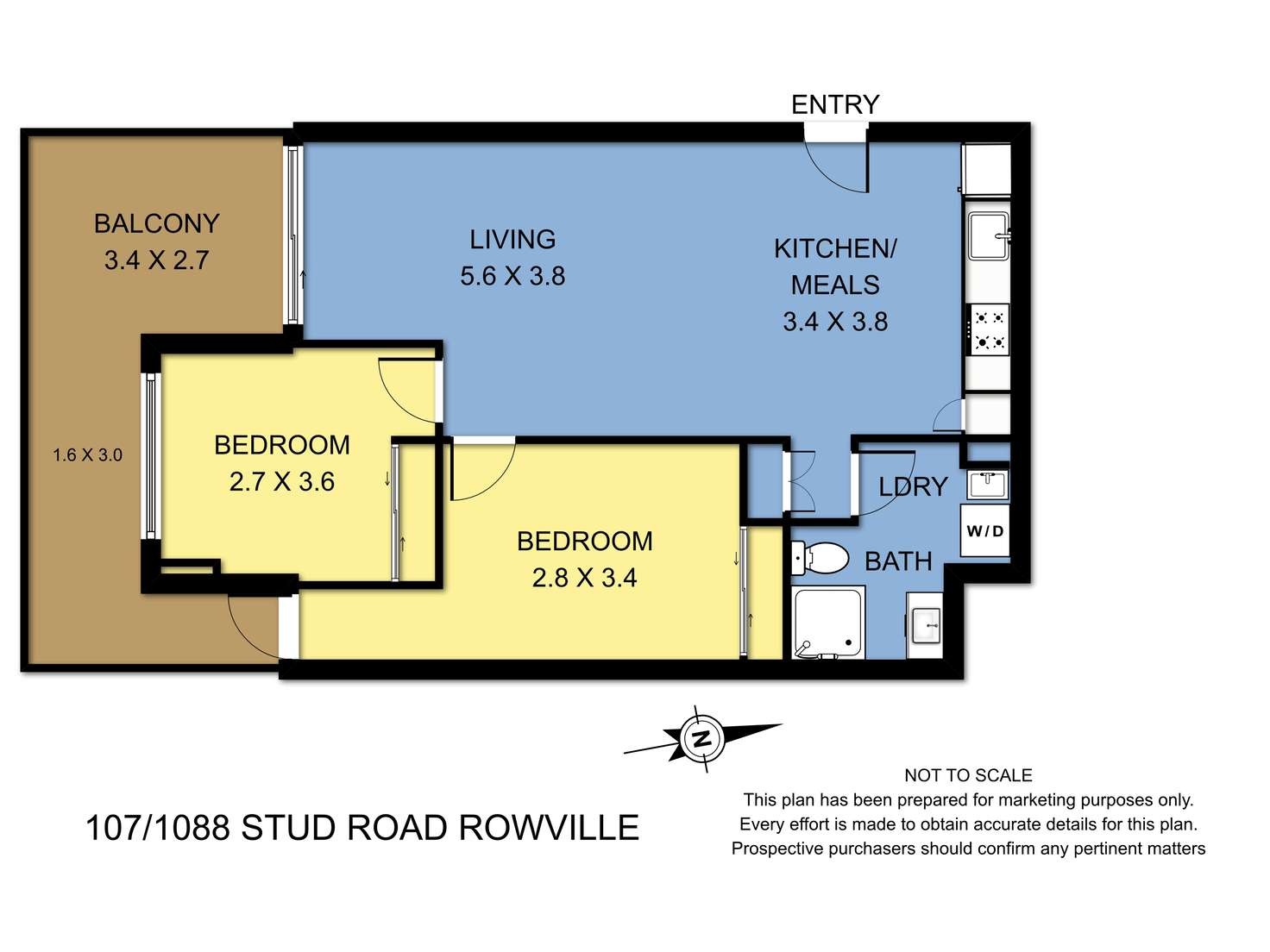 Floorplan of Homely apartment listing, 107/1088 Stud Road, Rowville VIC 3178