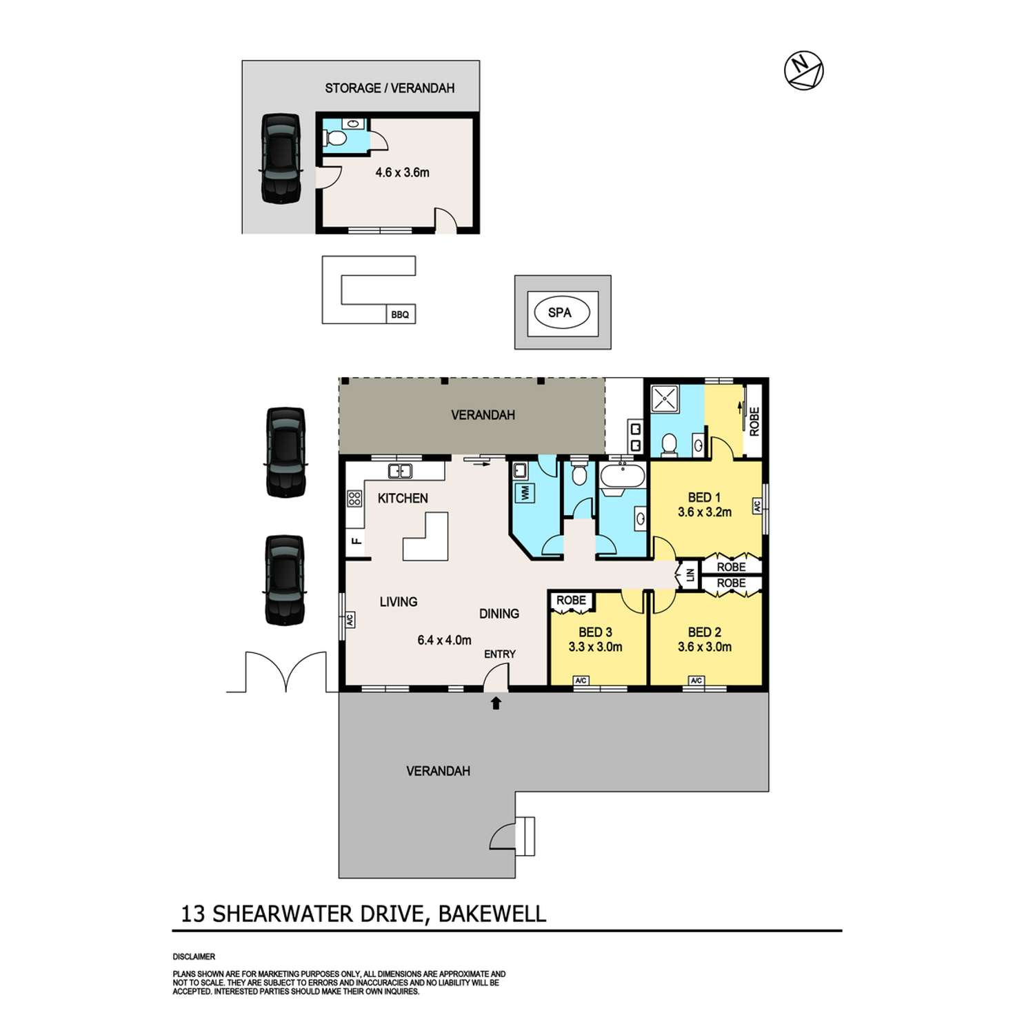 Floorplan of Homely house listing, 13 Shearwater Drive, Bakewell NT 832