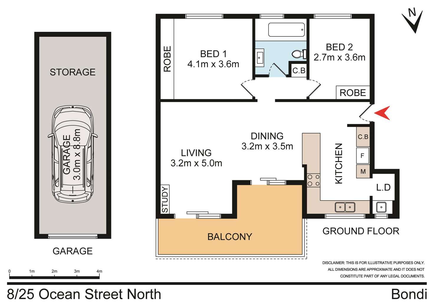 Floorplan of Homely apartment listing, 8/25 Ocean Street North, Bondi NSW 2026