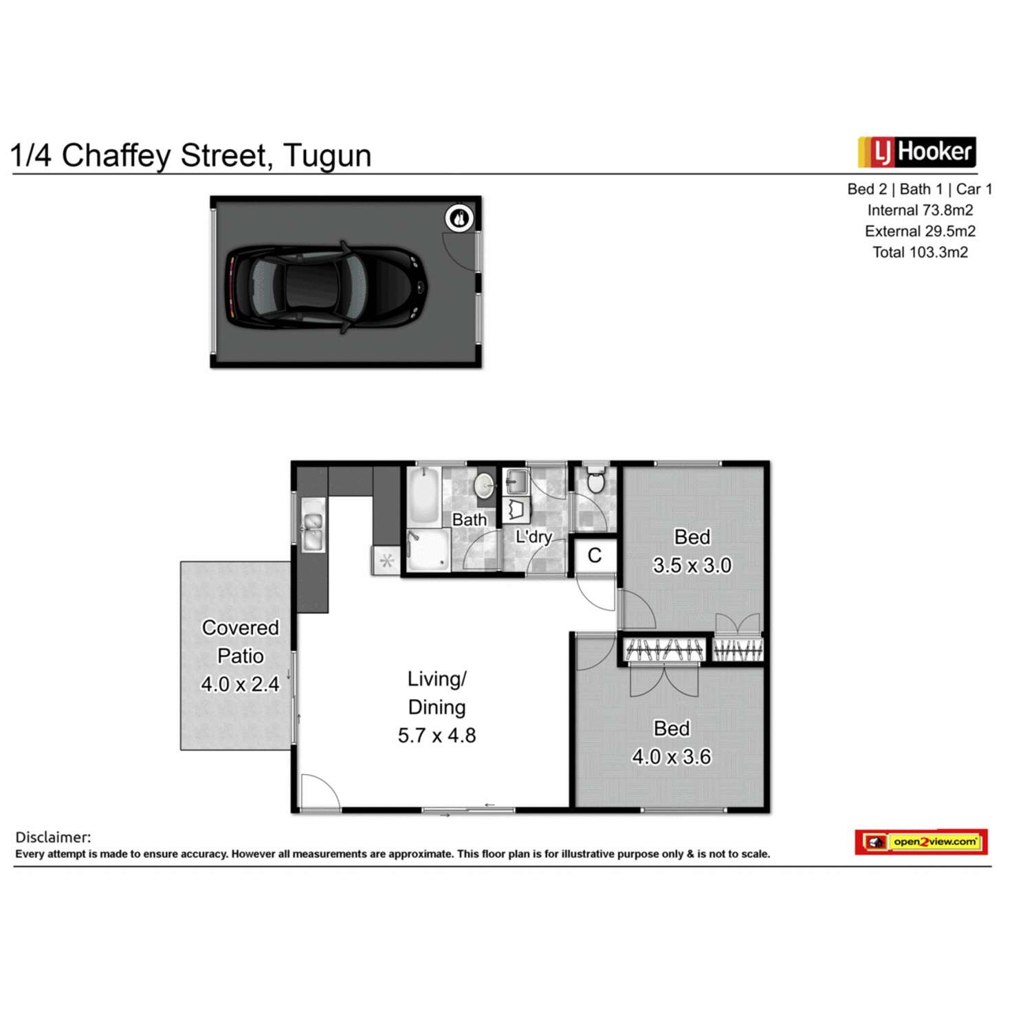 Floorplan of Homely semiDetached listing, 1/4 Chaffey Street, Tugun QLD 4224