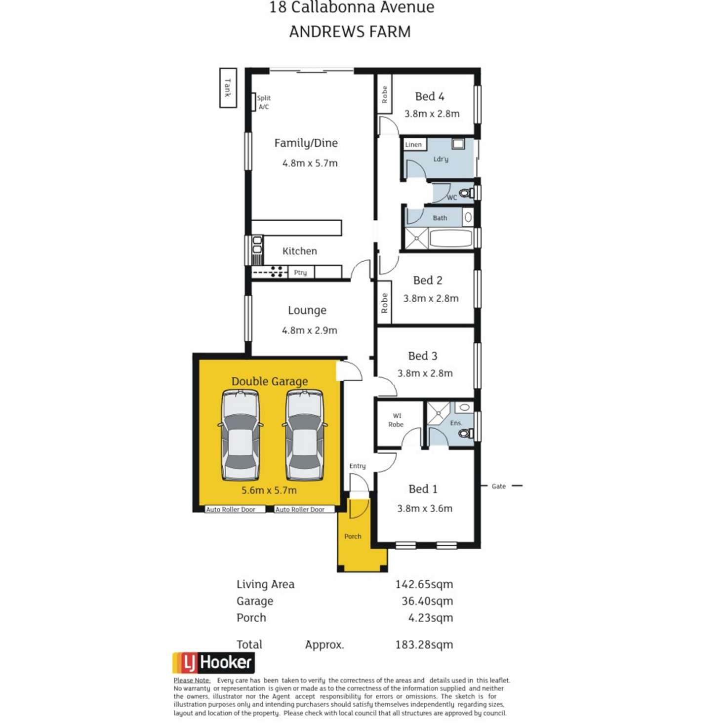Floorplan of Homely house listing, 18 Callabonna Avenue, Andrews Farm SA 5114