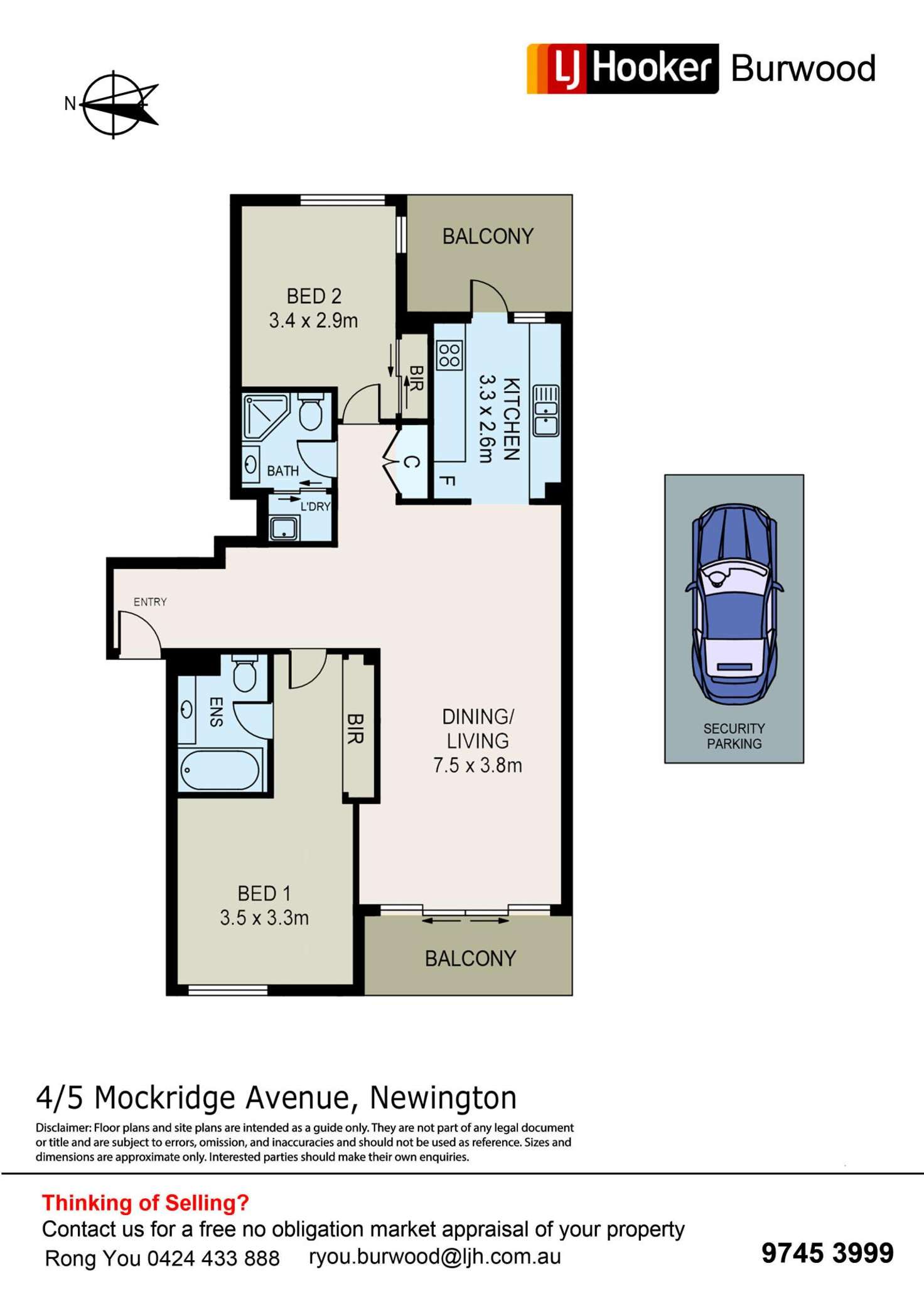 Floorplan of Homely apartment listing, 4/5 Mockridge Avenue, Newington NSW 2127