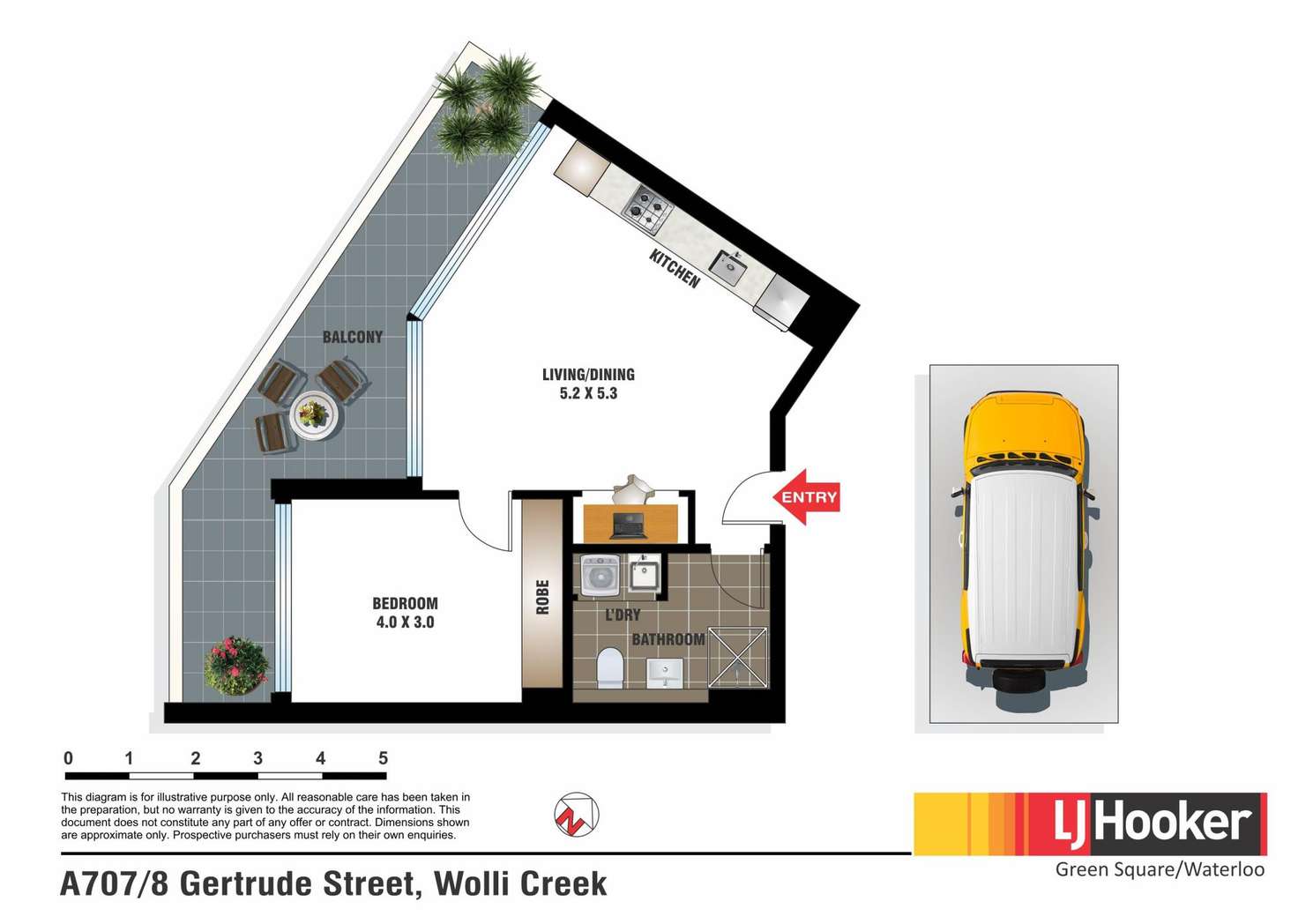 Floorplan of Homely apartment listing, A707/6-8 Gertrude Street, Wolli Creek NSW 2205