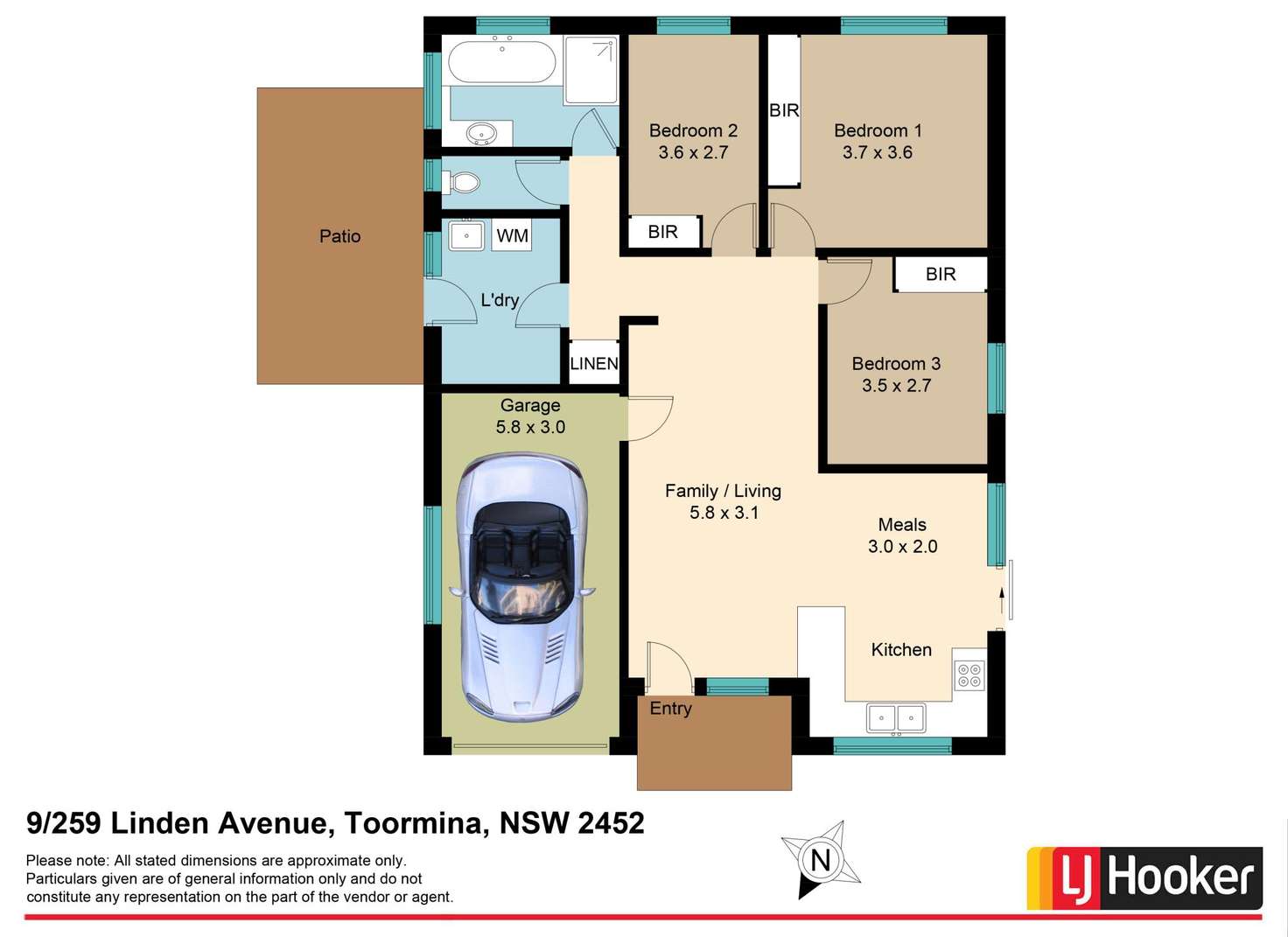 Floorplan of Homely villa listing, 9/259 Linden Avenue, Boambee East NSW 2452