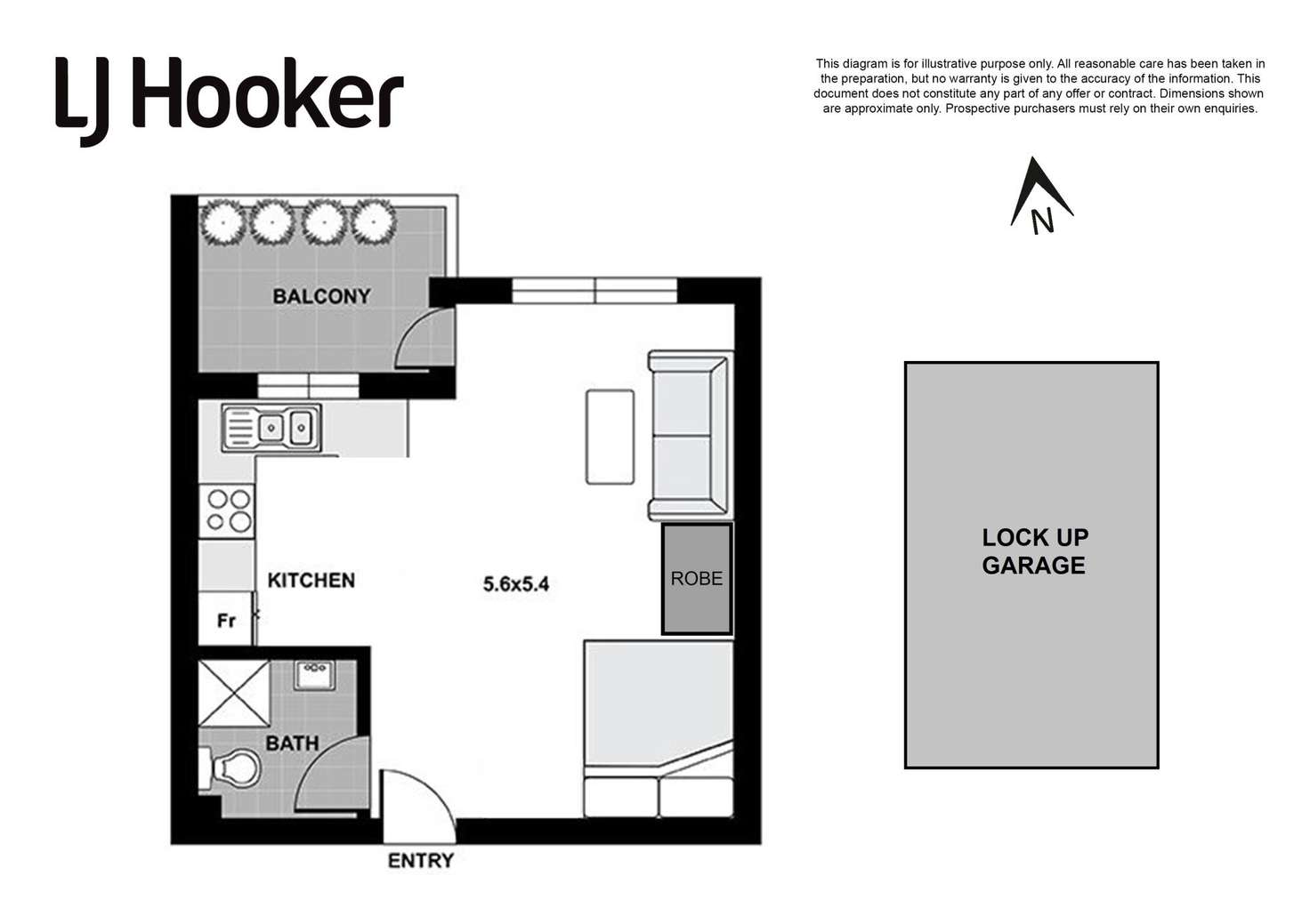 Floorplan of Homely studio listing, 507/136 - 138 Curlewis Street, Bondi Beach NSW 2026