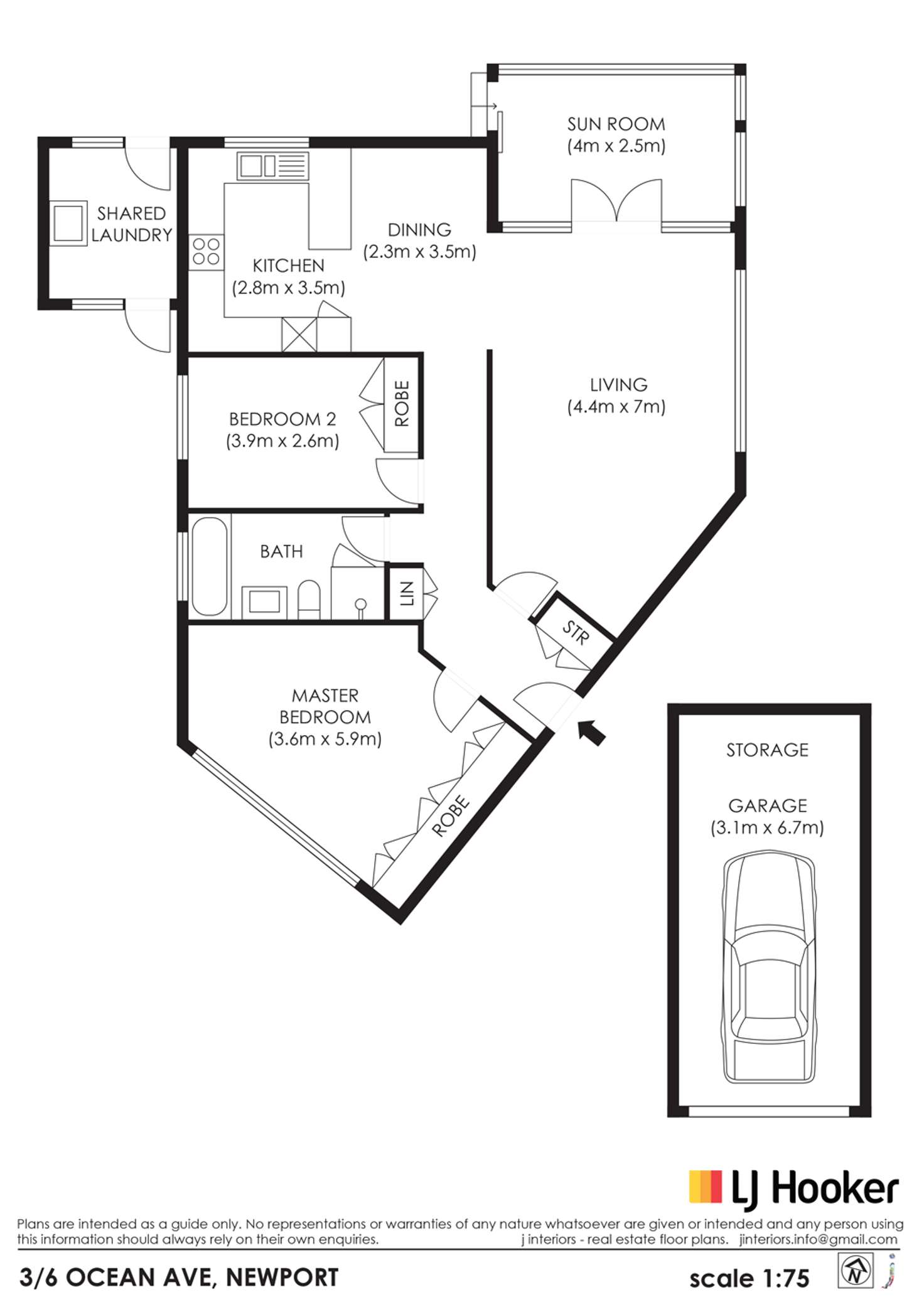 Floorplan of Homely unit listing, 3/6 Ocean Avenue, Newport NSW 2106
