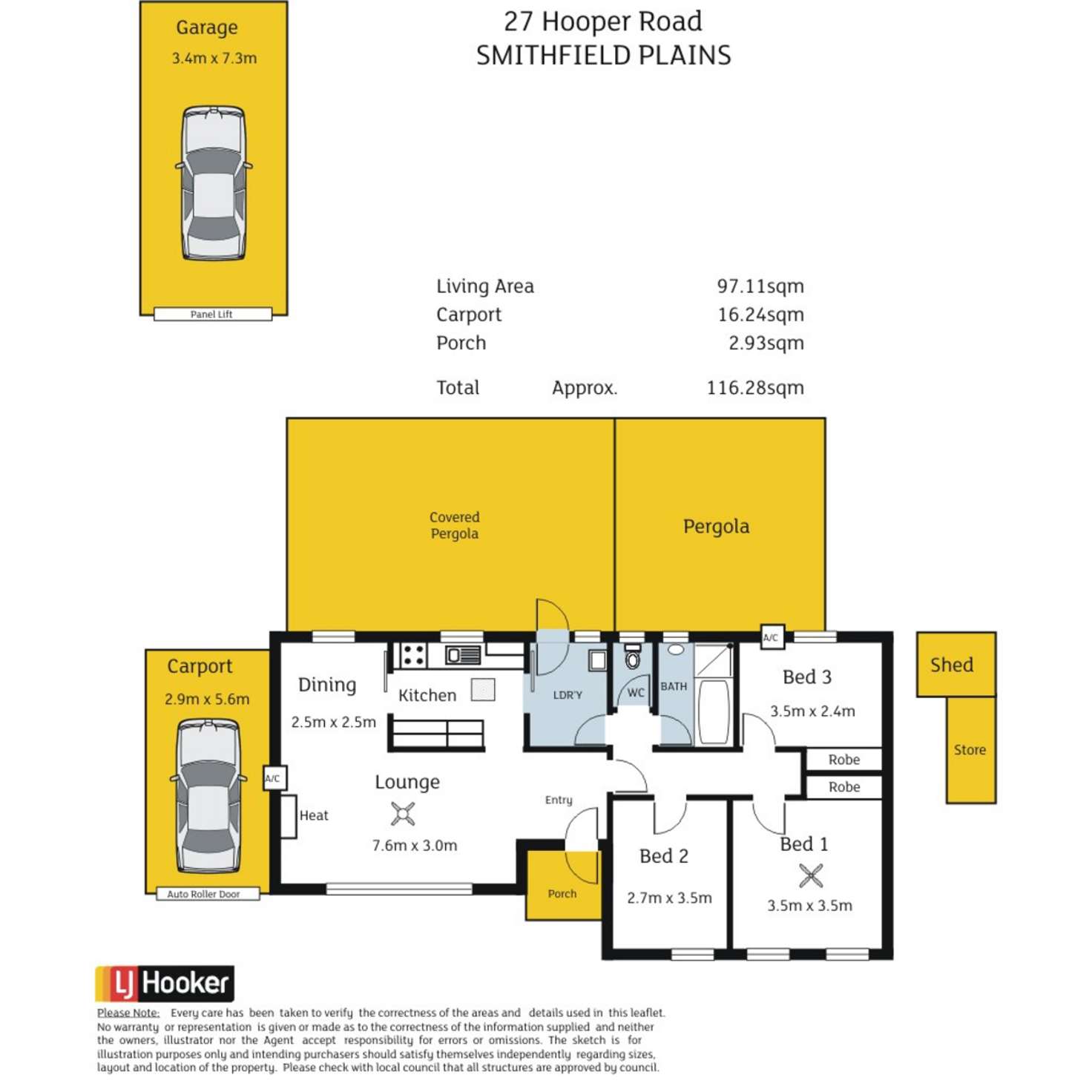 Floorplan of Homely house listing, 27 Hooper Road, Smithfield Plains SA 5114