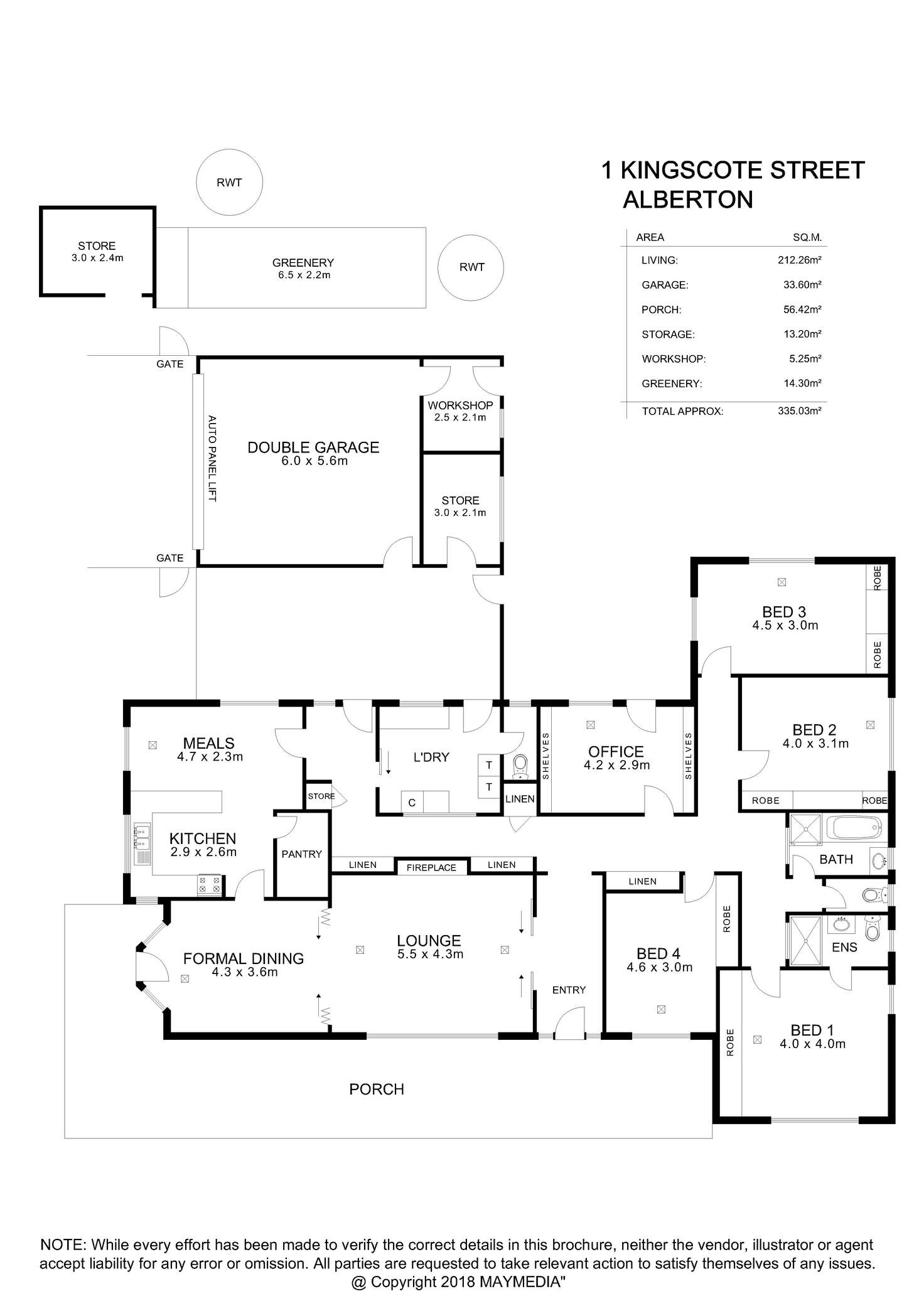 Floorplan of Homely house listing, 1 Kingscote Street, Alberton SA 5014