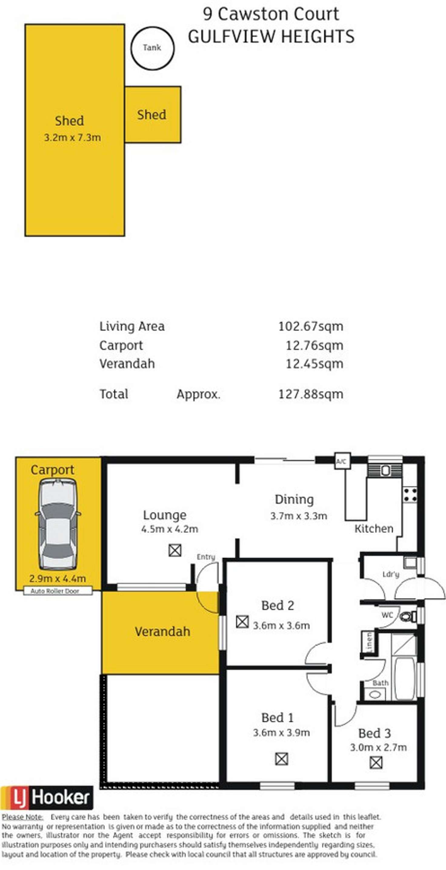 Floorplan of Homely house listing, 9 Cawston Court, Gulfview Heights SA 5096