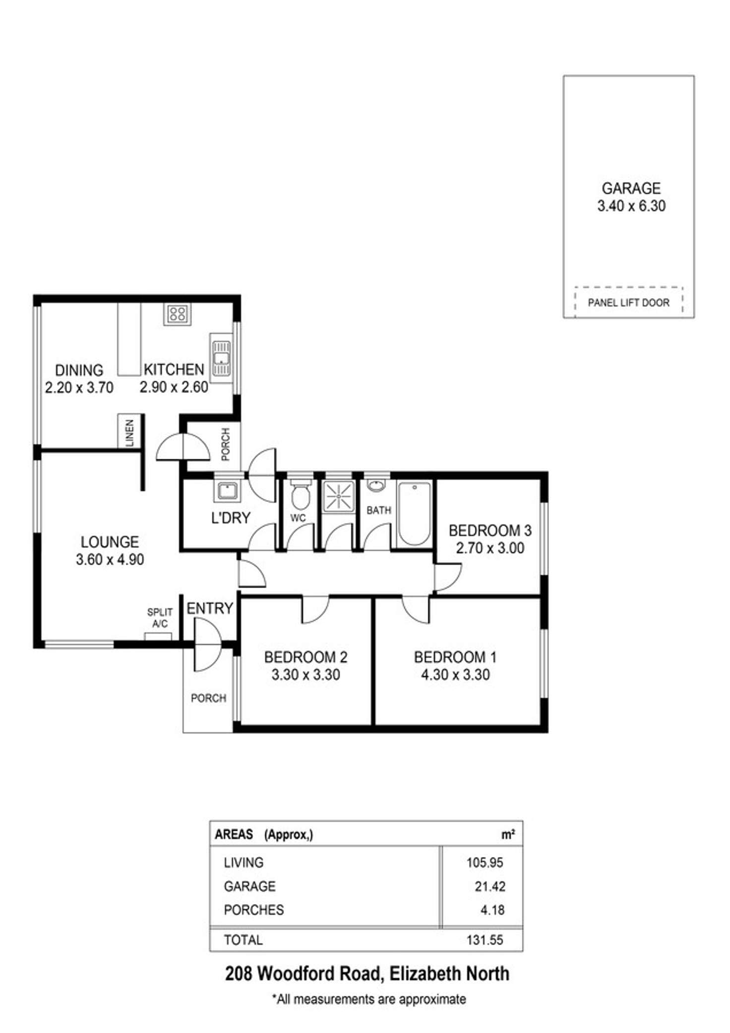 Floorplan of Homely house listing, 208 Woodford Road, Elizabeth North SA 5113