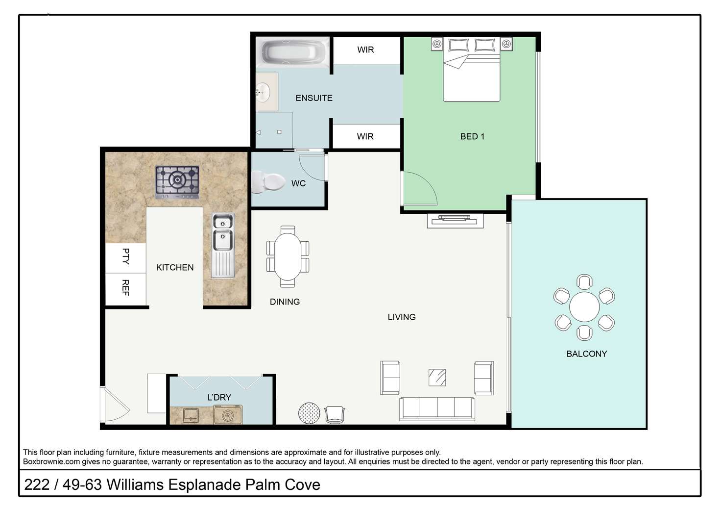 Floorplan of Homely apartment listing, Apartment 222/49-63 Williams Esplanade, Palm Cove QLD 4879
