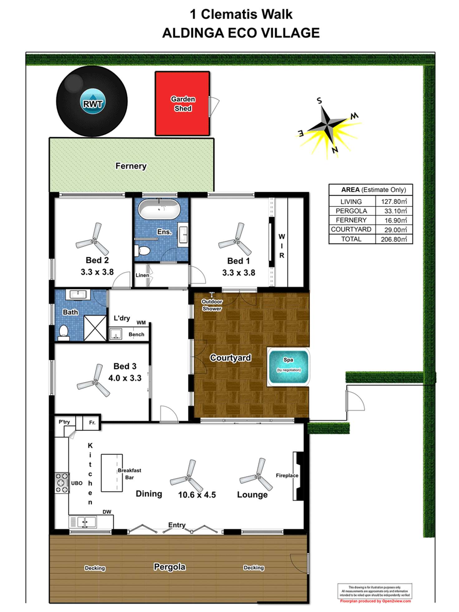 Floorplan of Homely house listing, 1 Clematis  Walk, Aldinga SA 5173