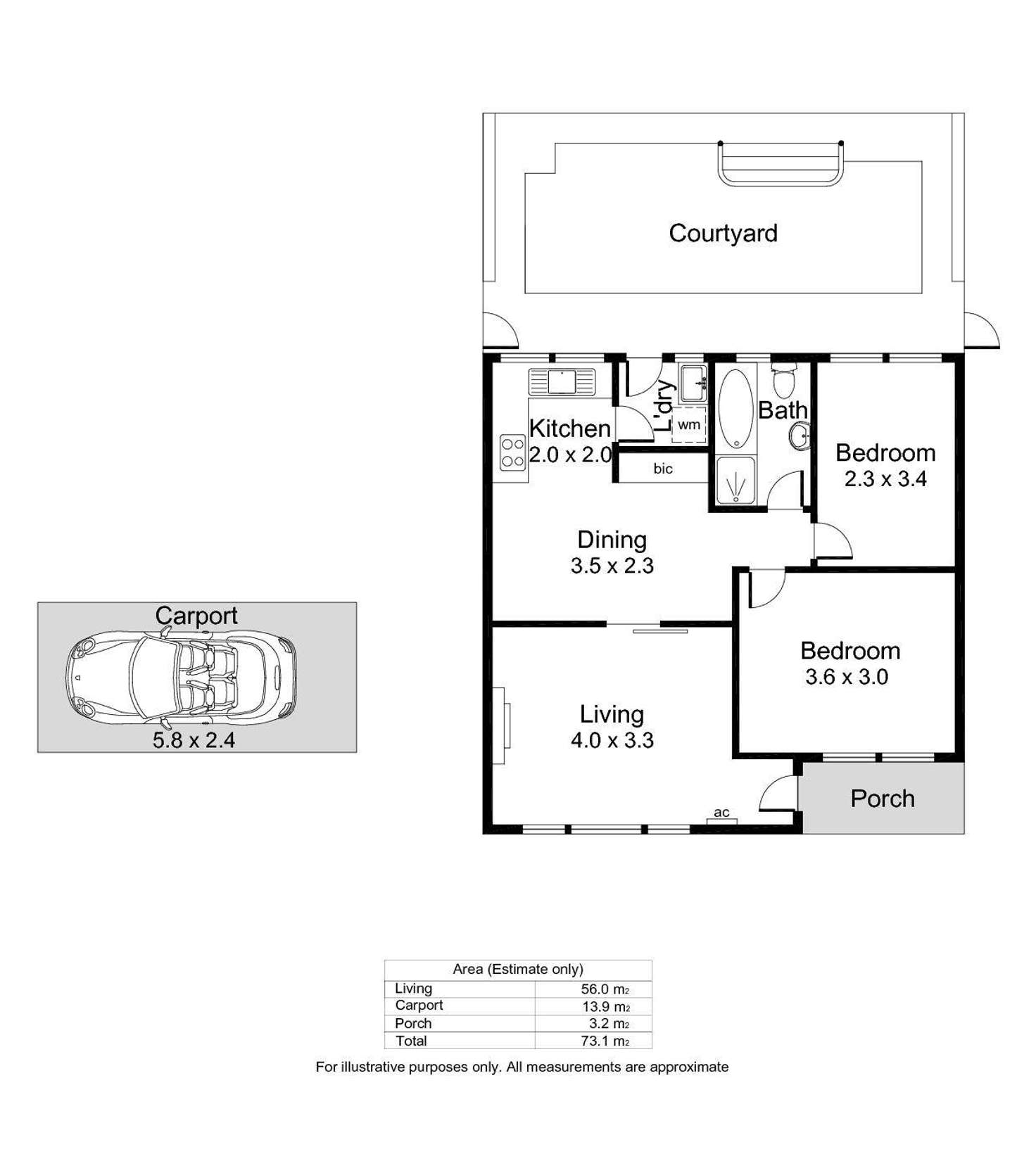 Floorplan of Homely unit listing, 3/78 Shierlaw Street, Richmond SA 5033