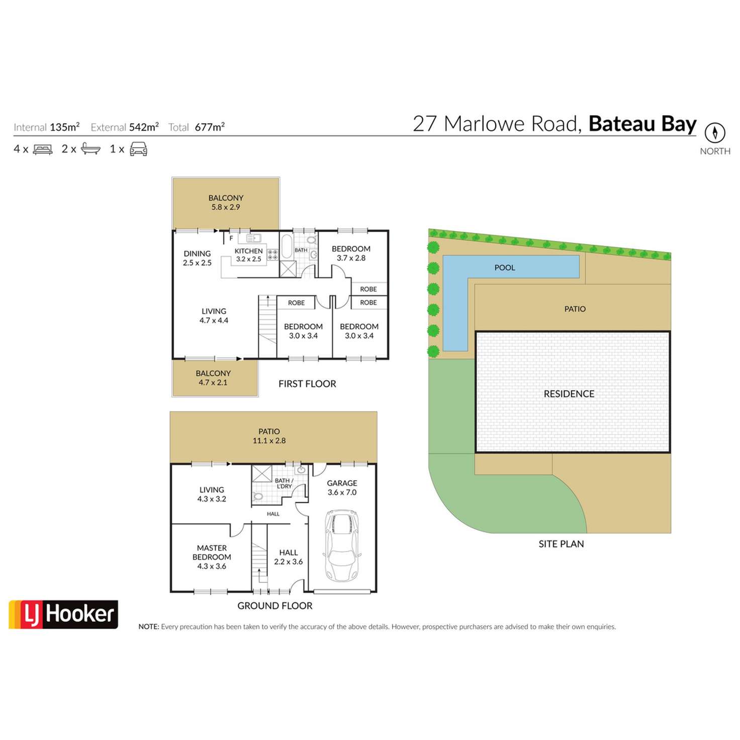 Floorplan of Homely semiDetached listing, 1/27 Marlowe Road, Bateau Bay NSW 2261