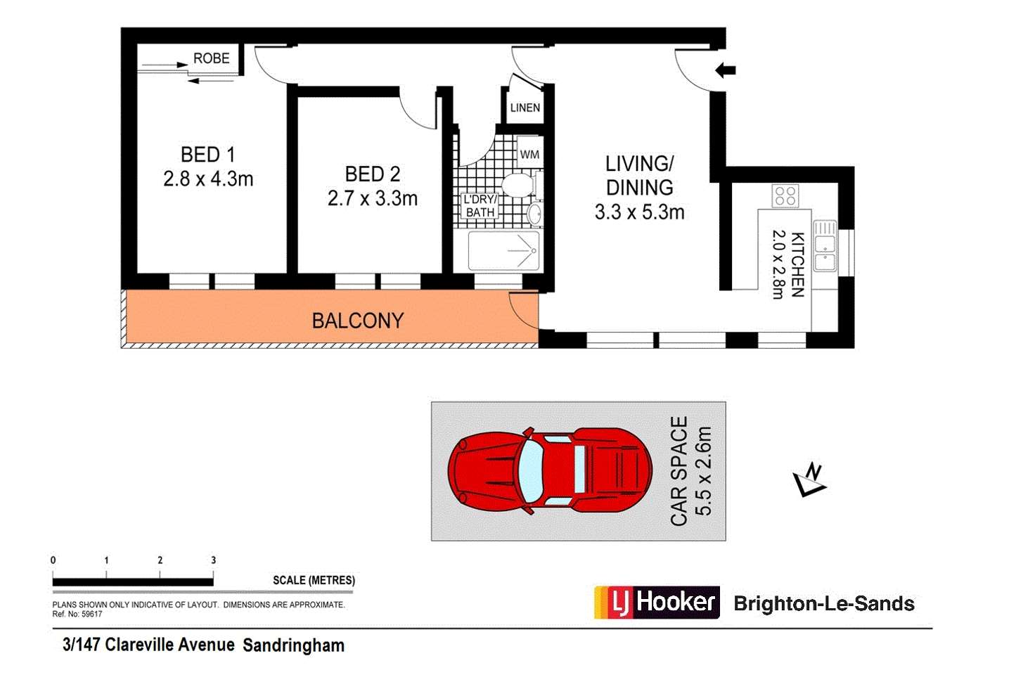 Floorplan of Homely unit listing, 3/147 Clareville Avenue, Sandringham NSW 2219