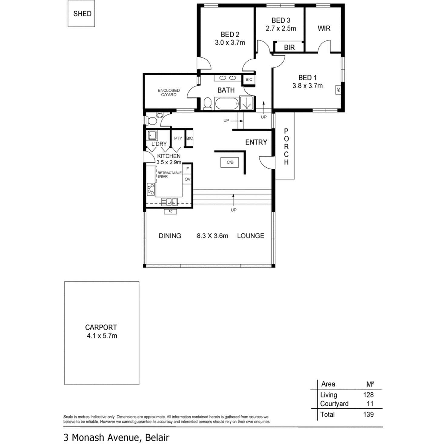 Floorplan of Homely house listing, 3 Monash Avenue, Belair SA 5052
