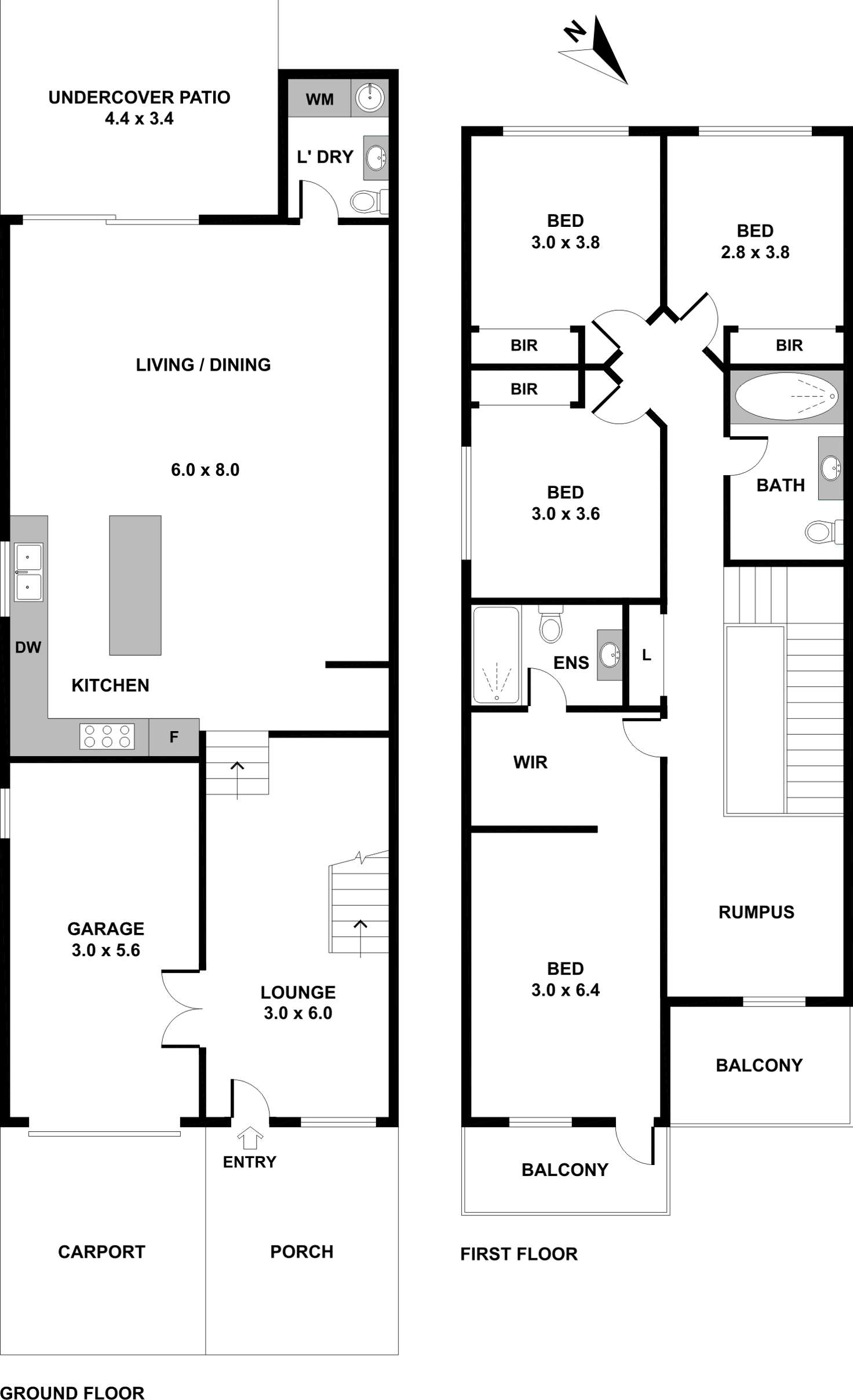 Floorplan of Homely semiDetached listing, 48 Augusta Street, Condell Park NSW 2200