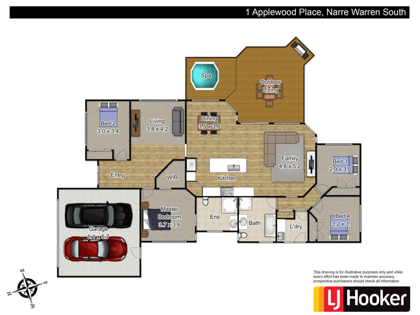 Floorplan of Homely house listing, 1 Applewood Place, Narre Warren South VIC 3805
