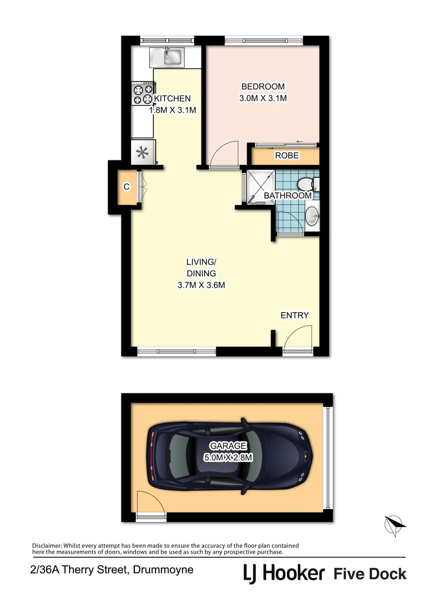 Floorplan of Homely apartment listing, 2/36A Therry Street, Drummoyne NSW 2047