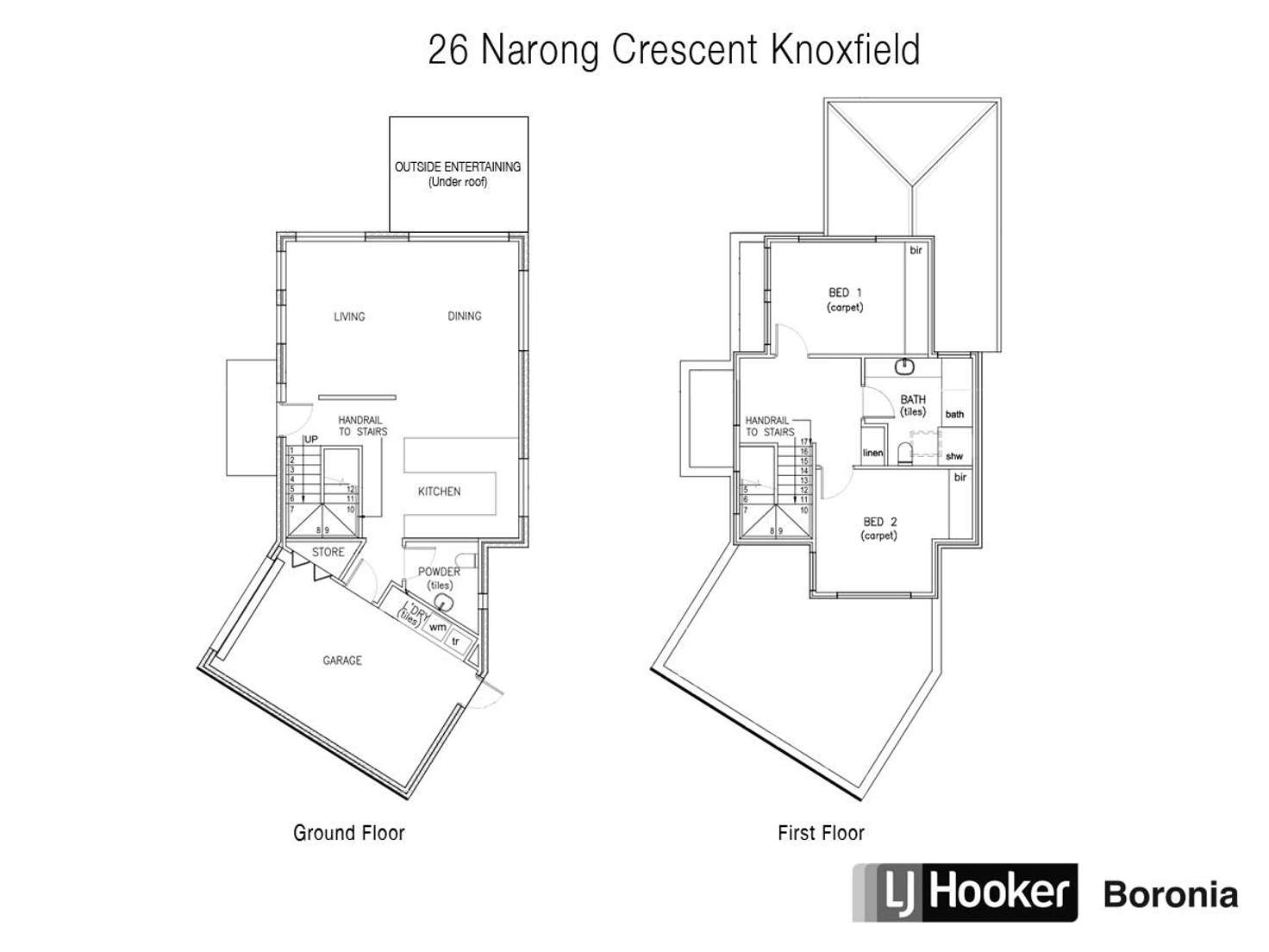 Floorplan of Homely house listing, 26 Narong Crescent, Knoxfield VIC 3180