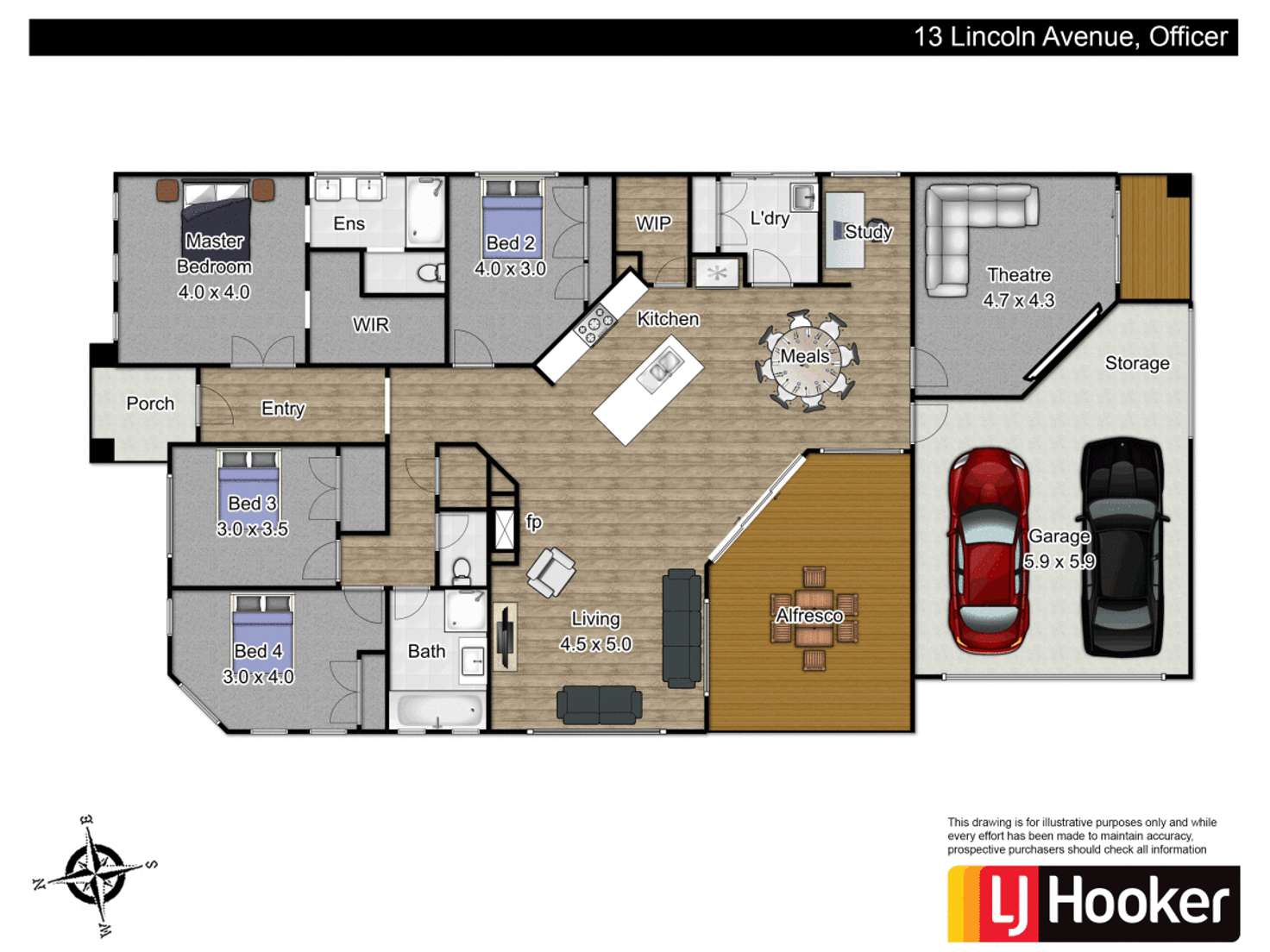 Floorplan of Homely house listing, 13 Lincoln Avenue, Officer VIC 3809