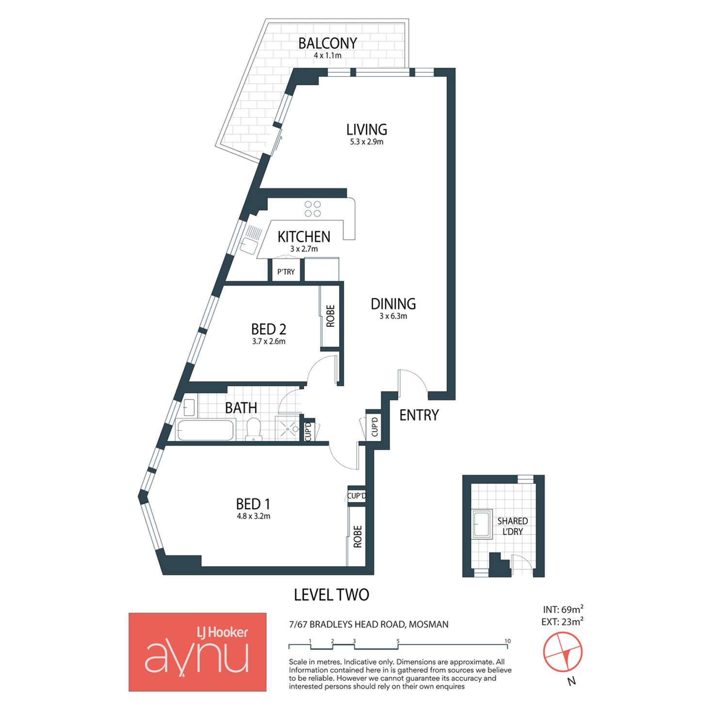 Floorplan of Homely apartment listing, 7/67 Bradleys Head Road, Mosman NSW 2088