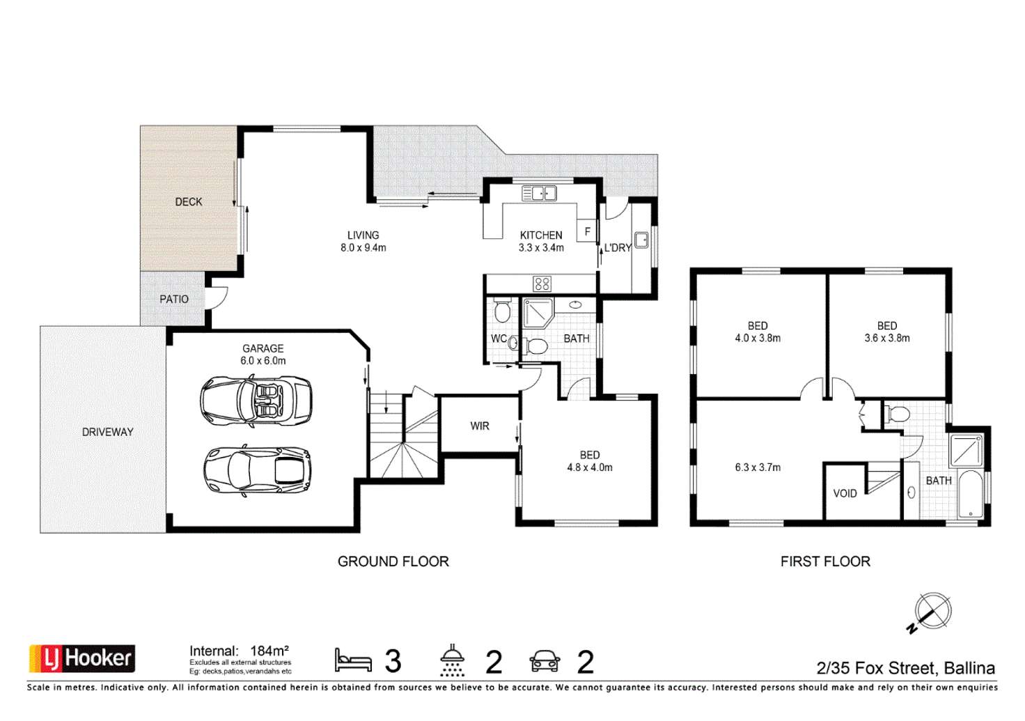 Floorplan of Homely semiDetached listing, 8 Hamilton Lane, Ballina NSW 2478