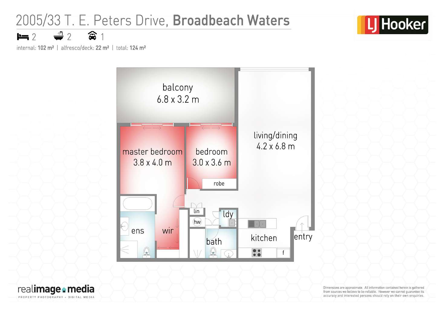 Floorplan of Homely apartment listing, 2005/33 T E Peters Drive, Broadbeach Waters QLD 4218