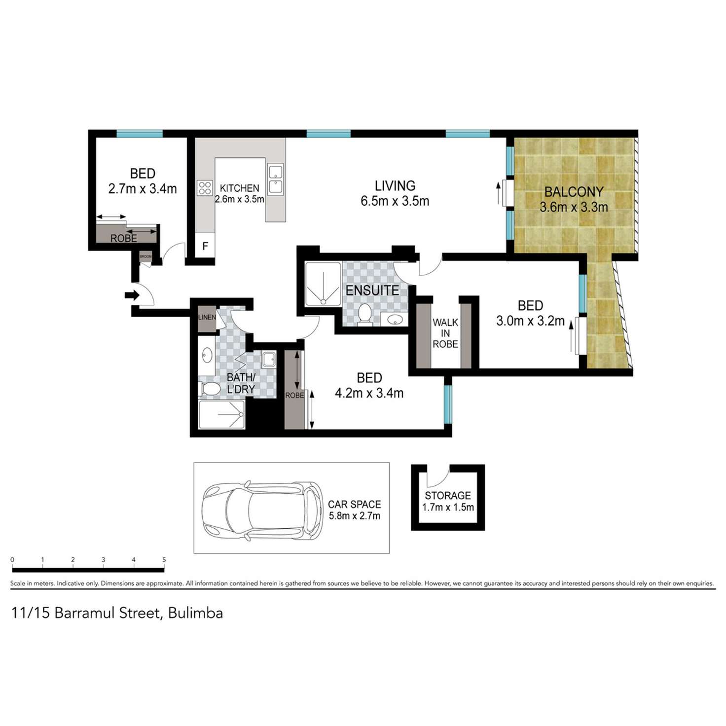 Floorplan of Homely unit listing, 11/15 Barramul Street, Bulimba QLD 4171