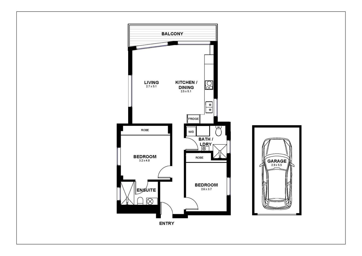 Floorplan of Homely apartment listing, 2/36 Bennett Street, Bondi NSW 2026