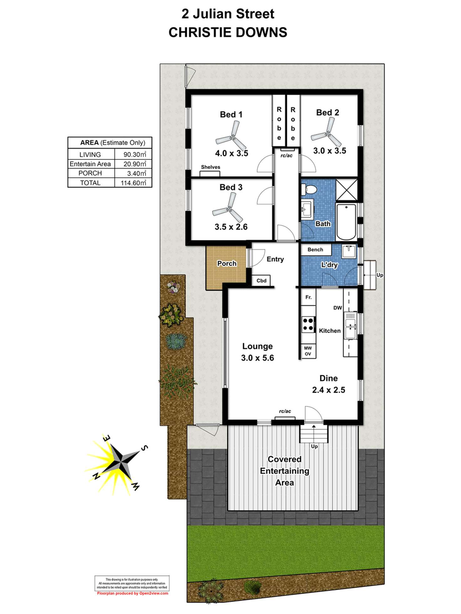 Floorplan of Homely house listing, 2 Julian Street, Christie Downs SA 5164
